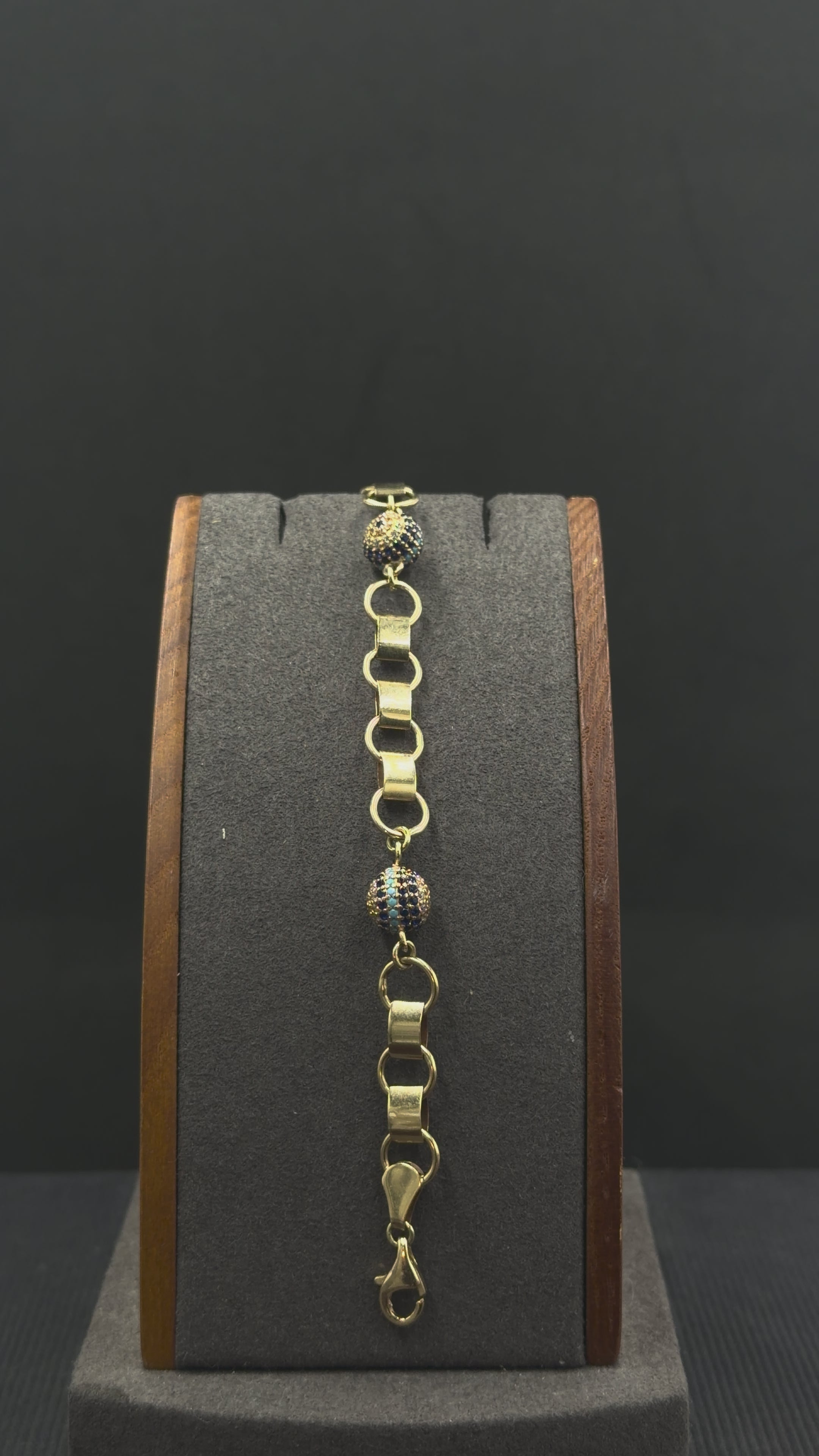 14K Gold Evil Eye Bracelet – 9.8 Grams | 7 Inches