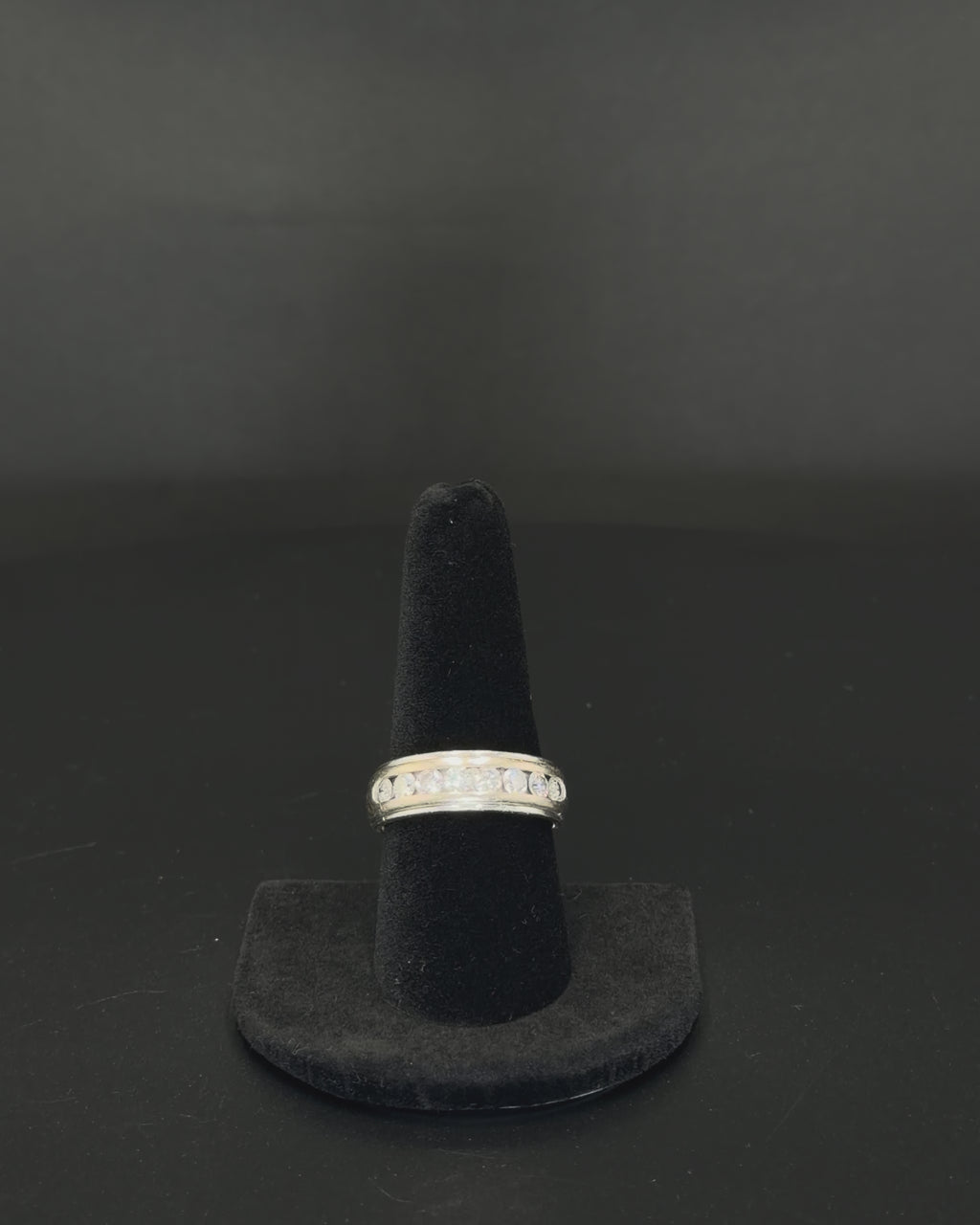 10K Yellow Gold Diamond Band Ring – Size 9 – 7.4 Grams