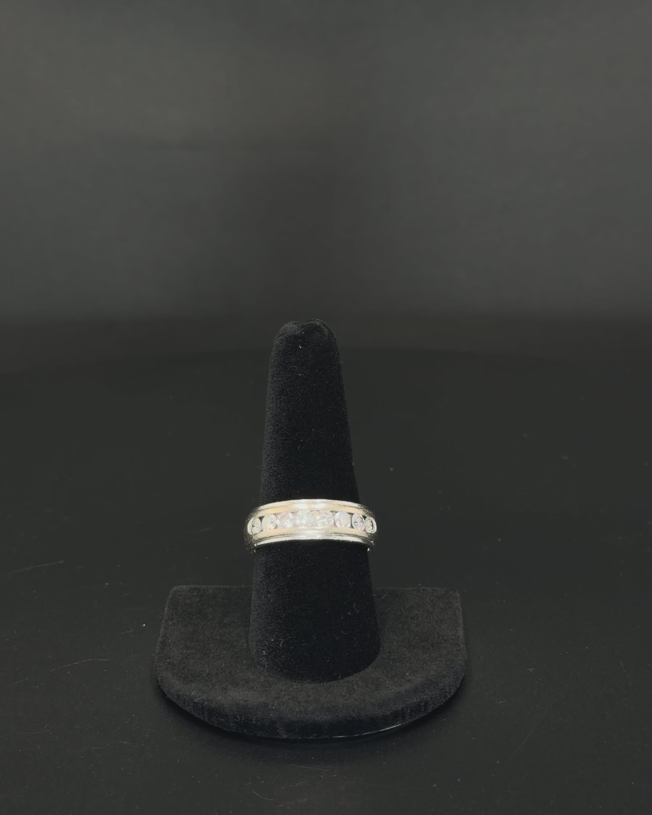 10K Yellow Gold Diamond Band Ring – Size 9 – 7.4 Grams