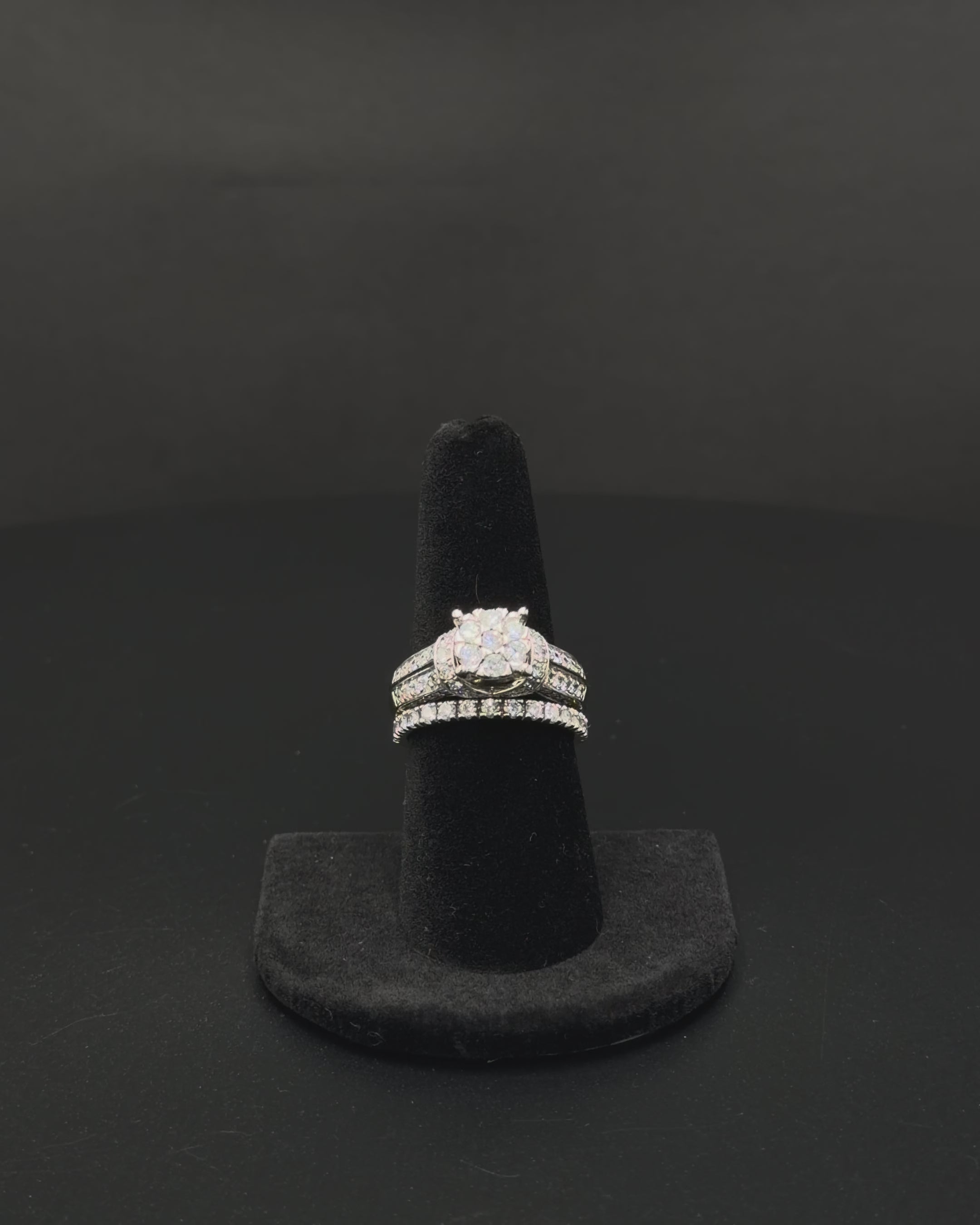 14K White Gold Diamond Bridal Set Ring – Size 8 – 9.8 Grams