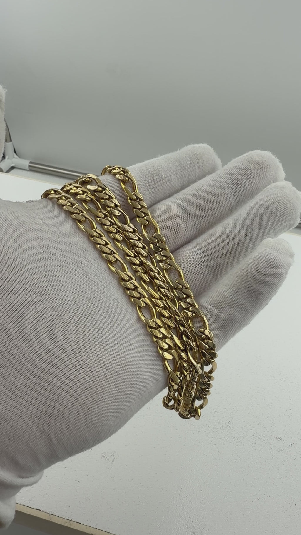 10K Yellow Gold Figaro Chain – 27” / 7.5mm (92.7g) – Monaco