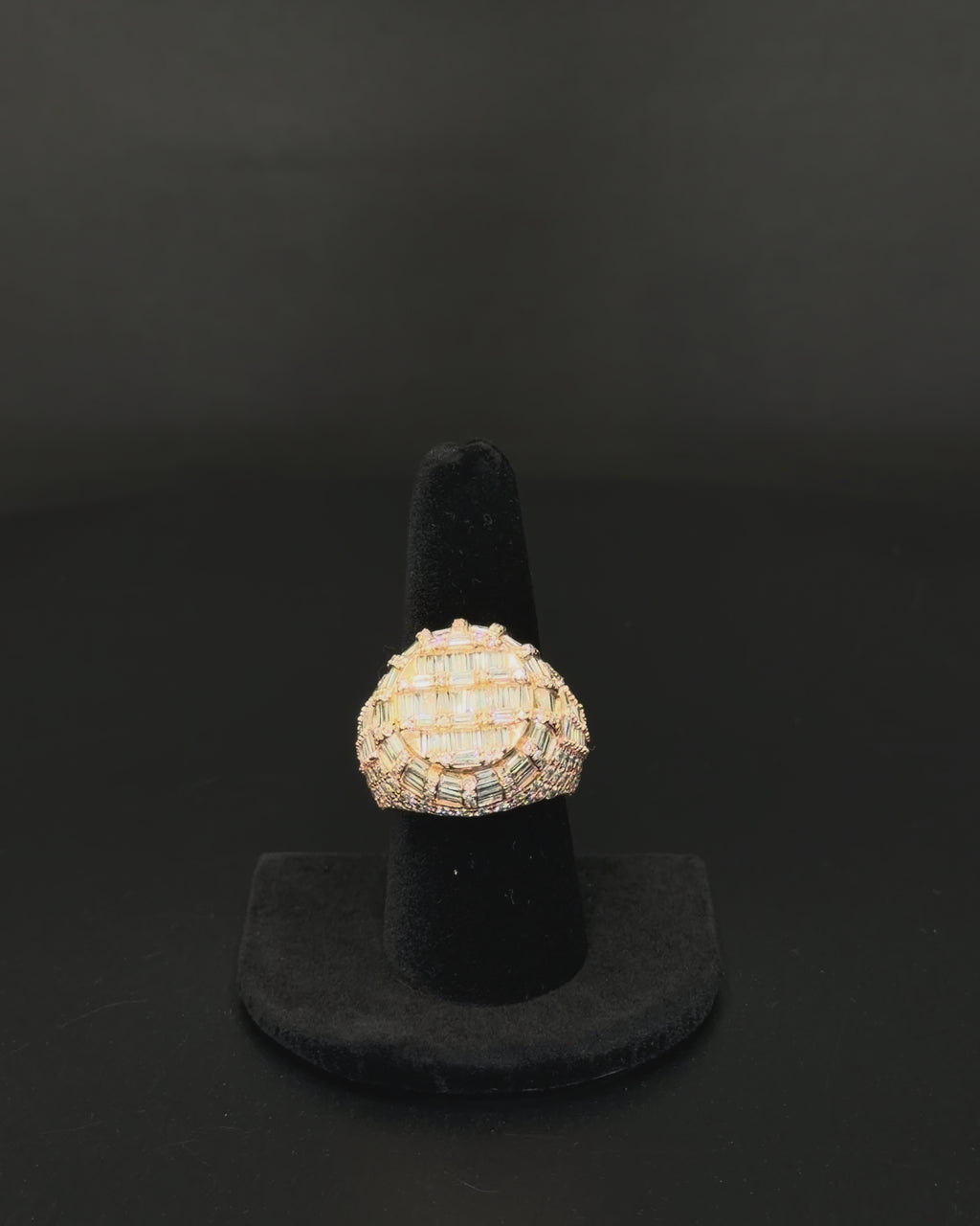 10K Rose Gold Simulant Cluster Ring – 16.2 Grams – Size 9