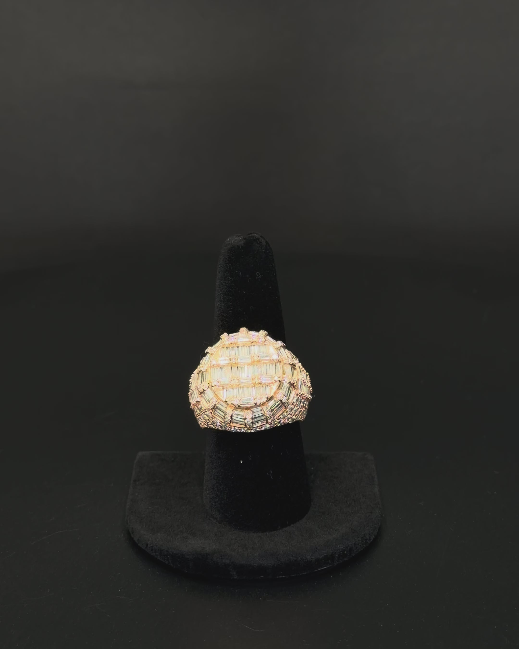 10K Rose Gold Simulant Cluster Ring – 16.2 Grams – Size 9