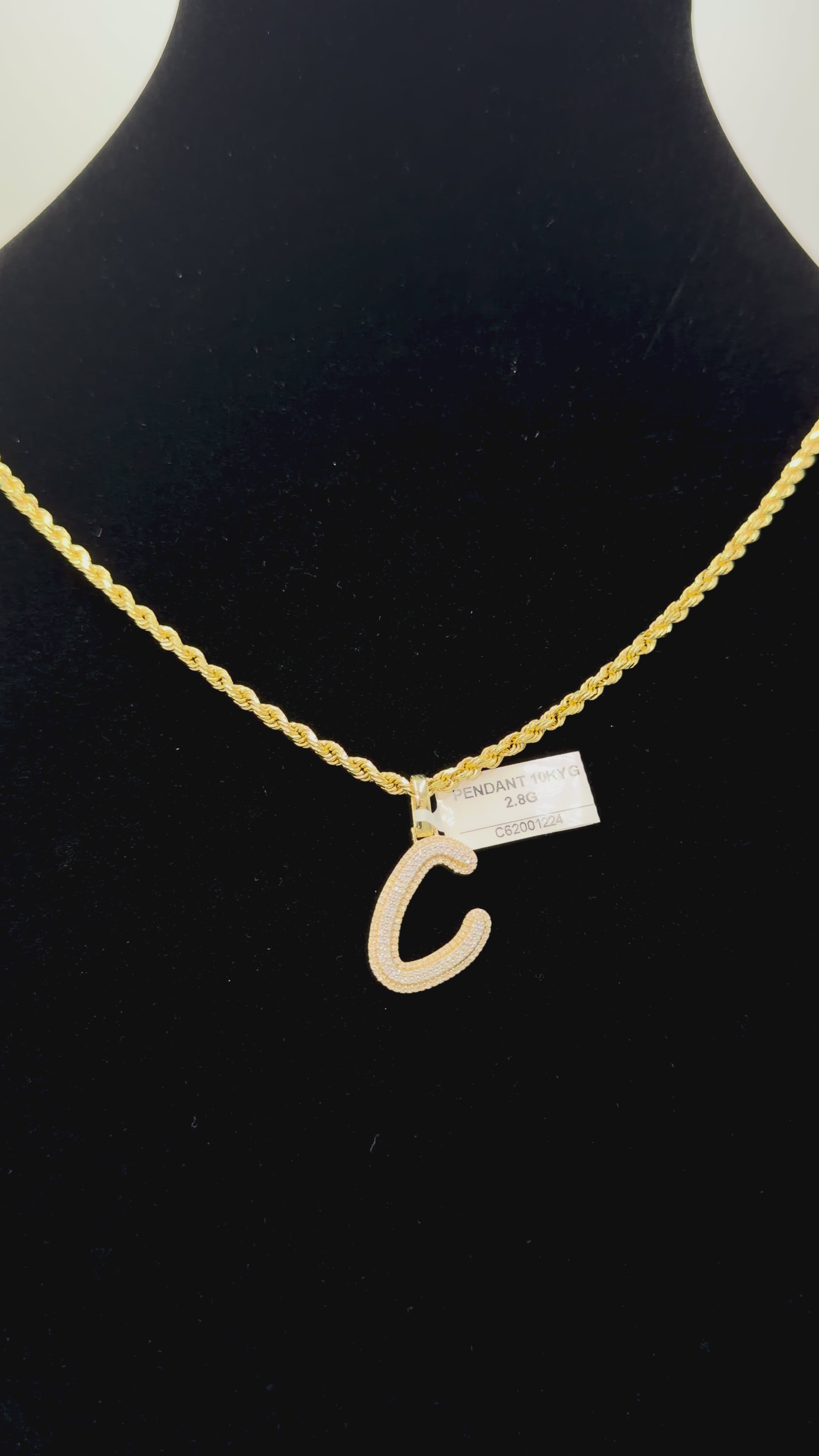 10K Gold Letter “C” Pendant