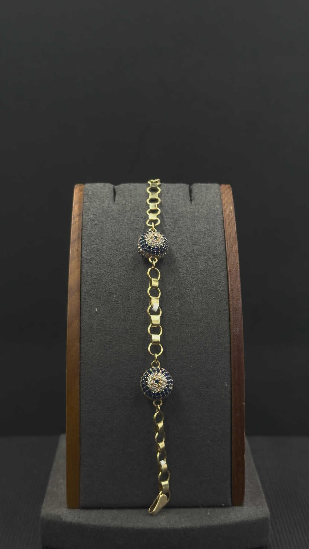 14K Gold Evil Eye Bracelet – 9 Grams | 7 Inches