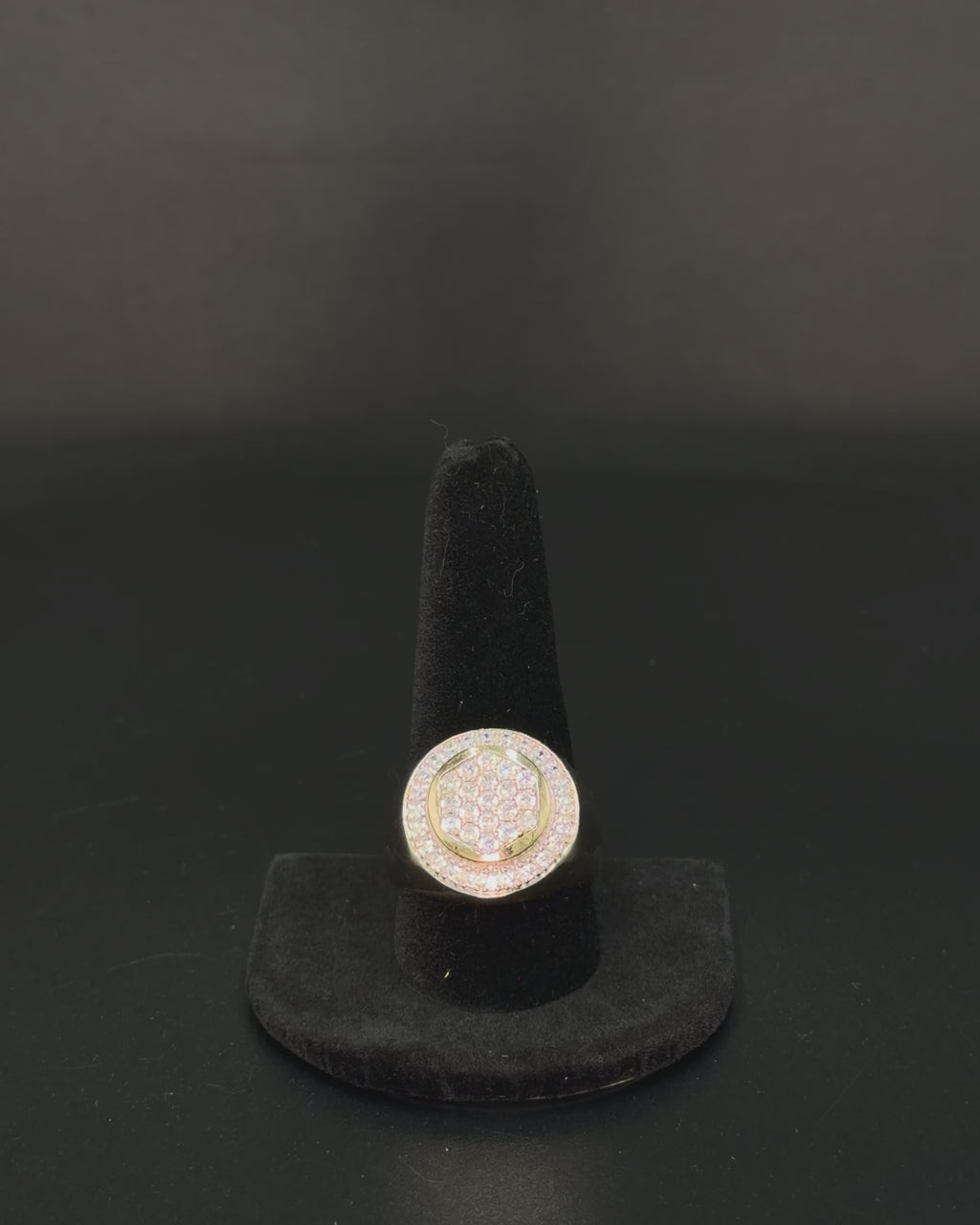 10K Yellow Gold Simulant Cluster Ring – 7.7 Grams