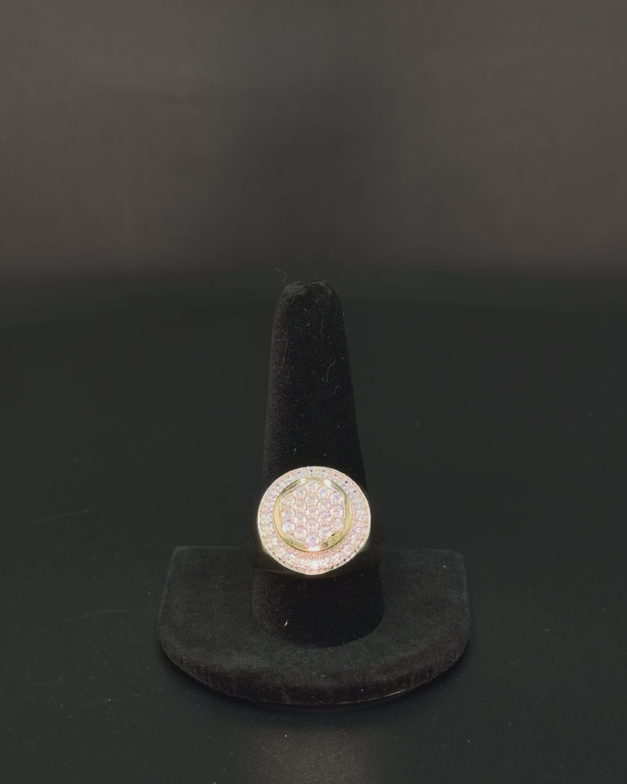 10K Yellow Gold Simulant Cluster Ring – 7.7 Grams