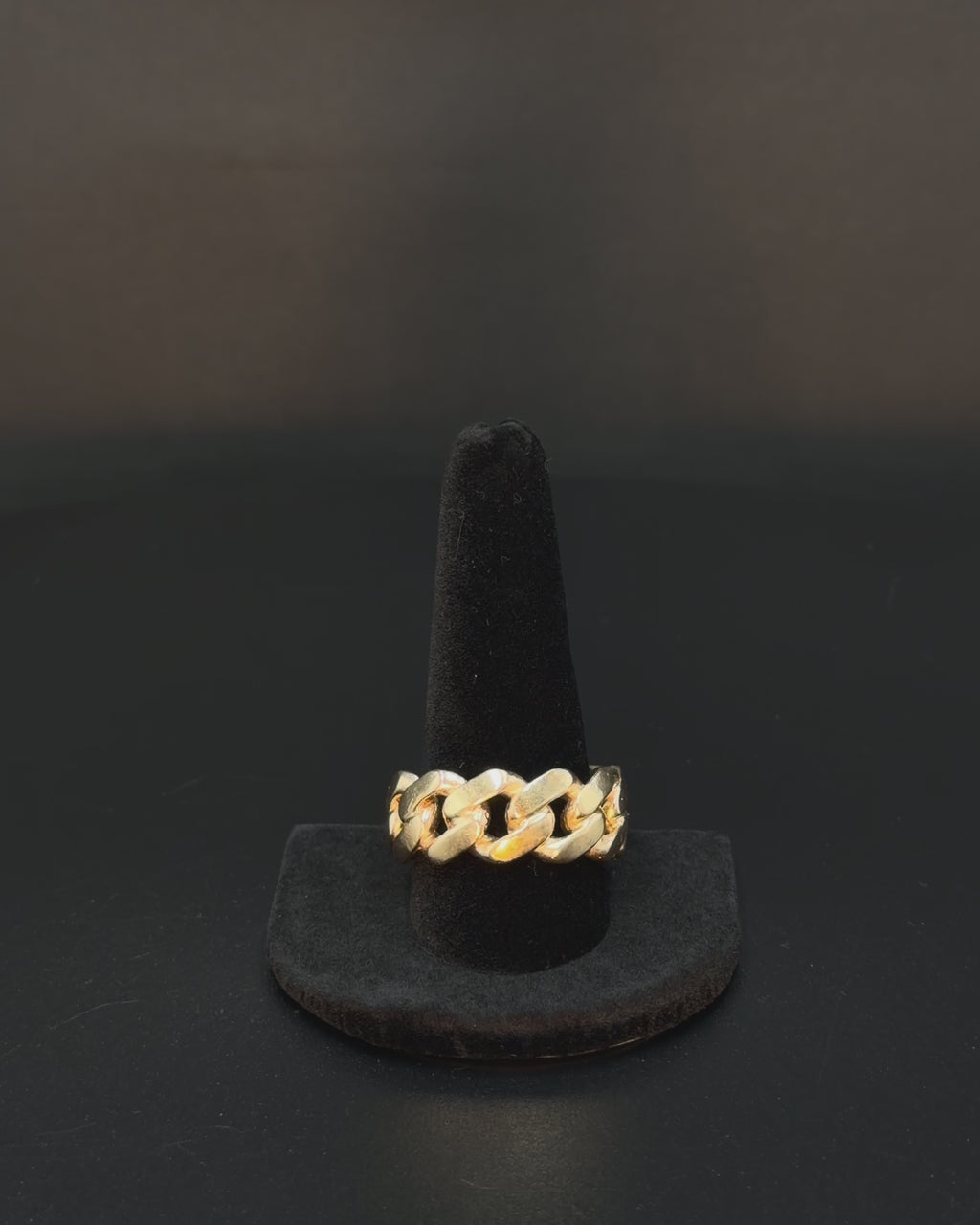 10K Yellow Gold Cuban Link Ring – 16.2 Grams – Size 12
