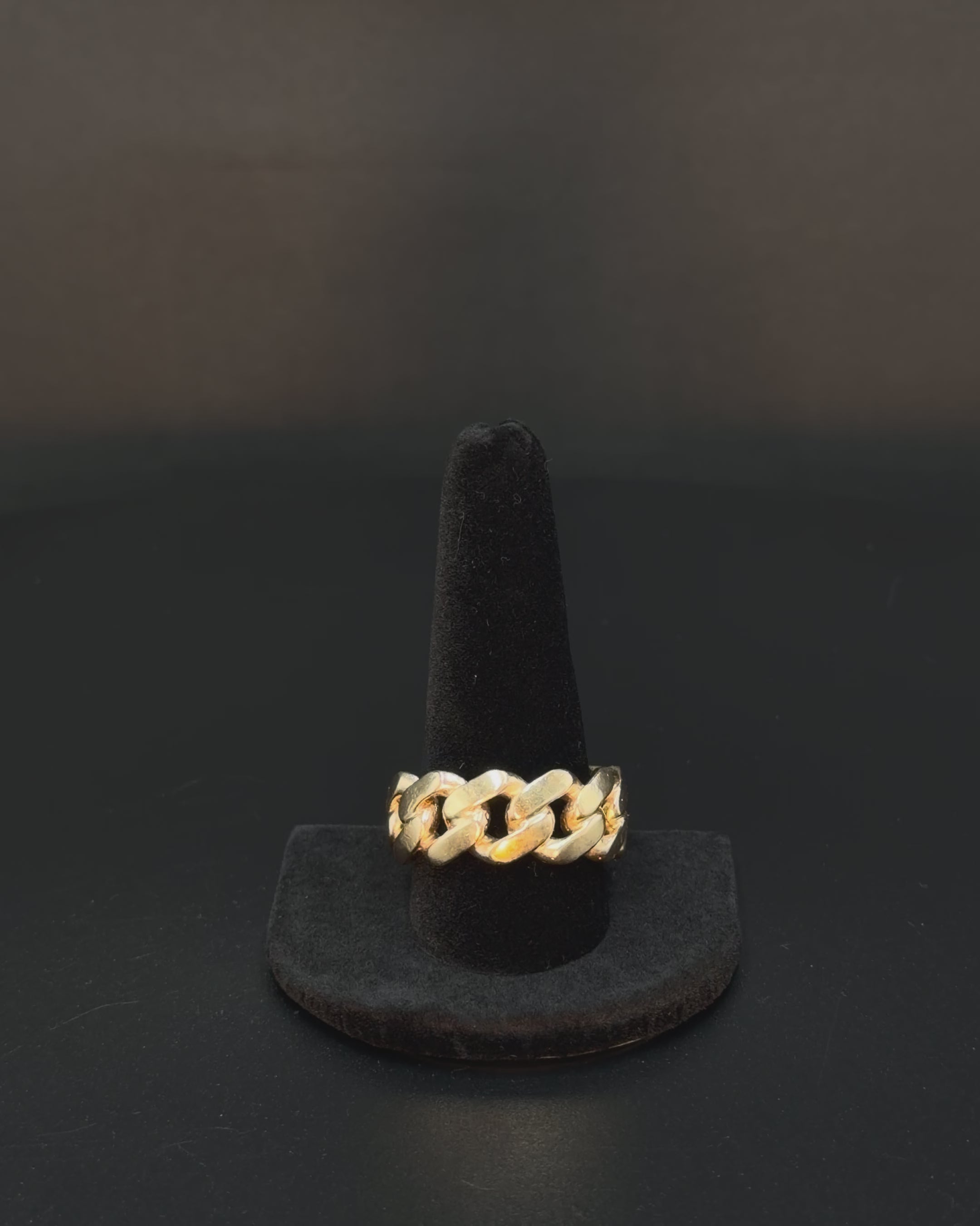 10K Yellow Gold Cuban Link Ring – 16.2 Grams – Size 12