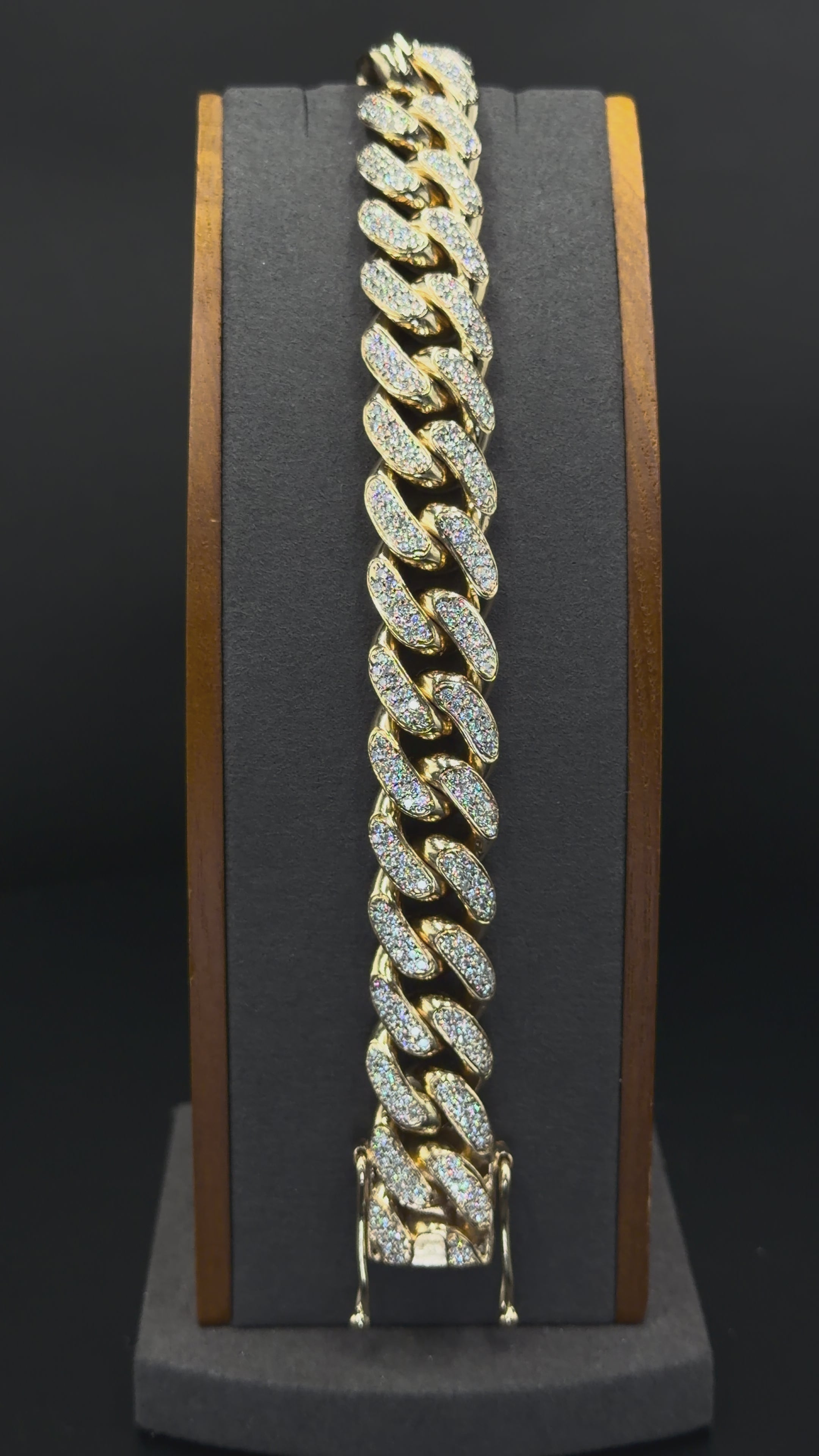 14K Yellow Gold Diamond Miami Cuban Bracelet 8” 16mm 66 Grams