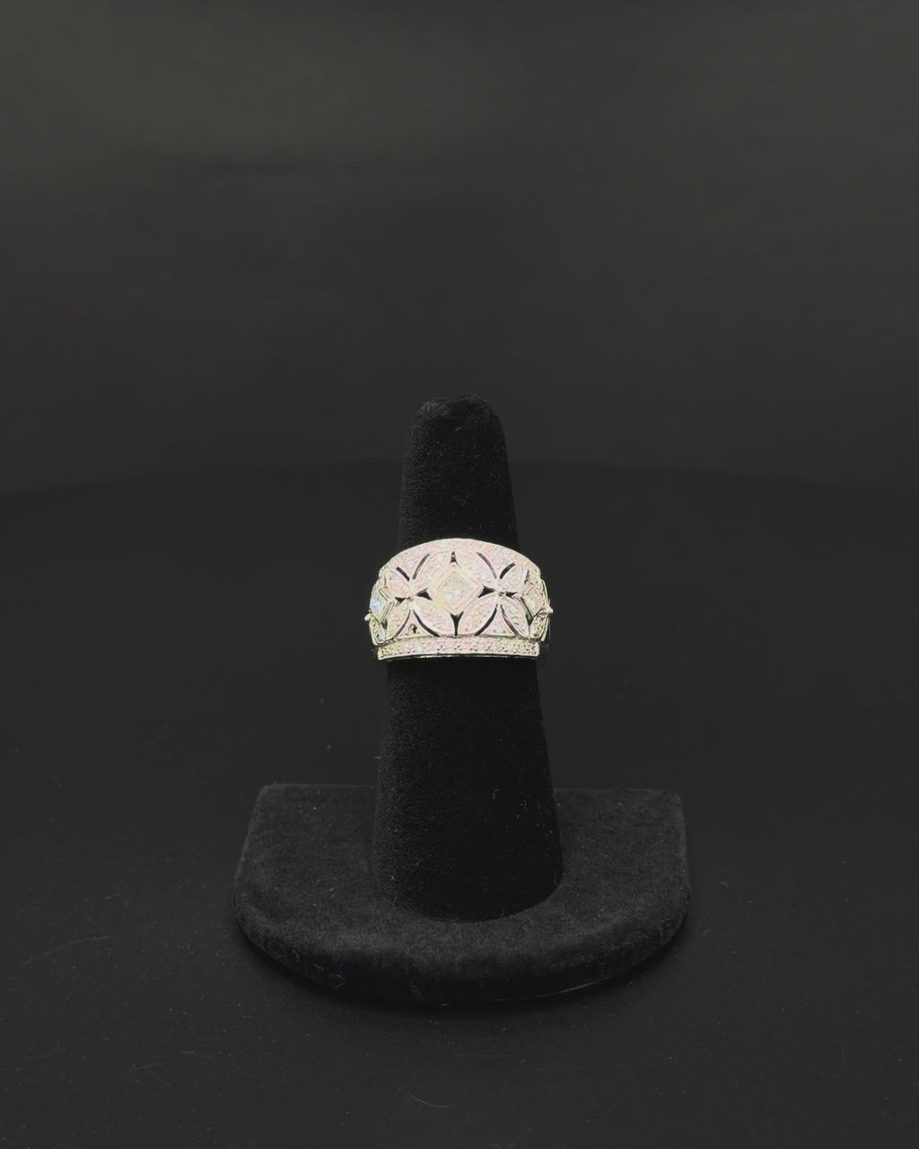 14K White Gold Diamond Halo Engagement Ring – Size 9.5 – 4.5 Grams