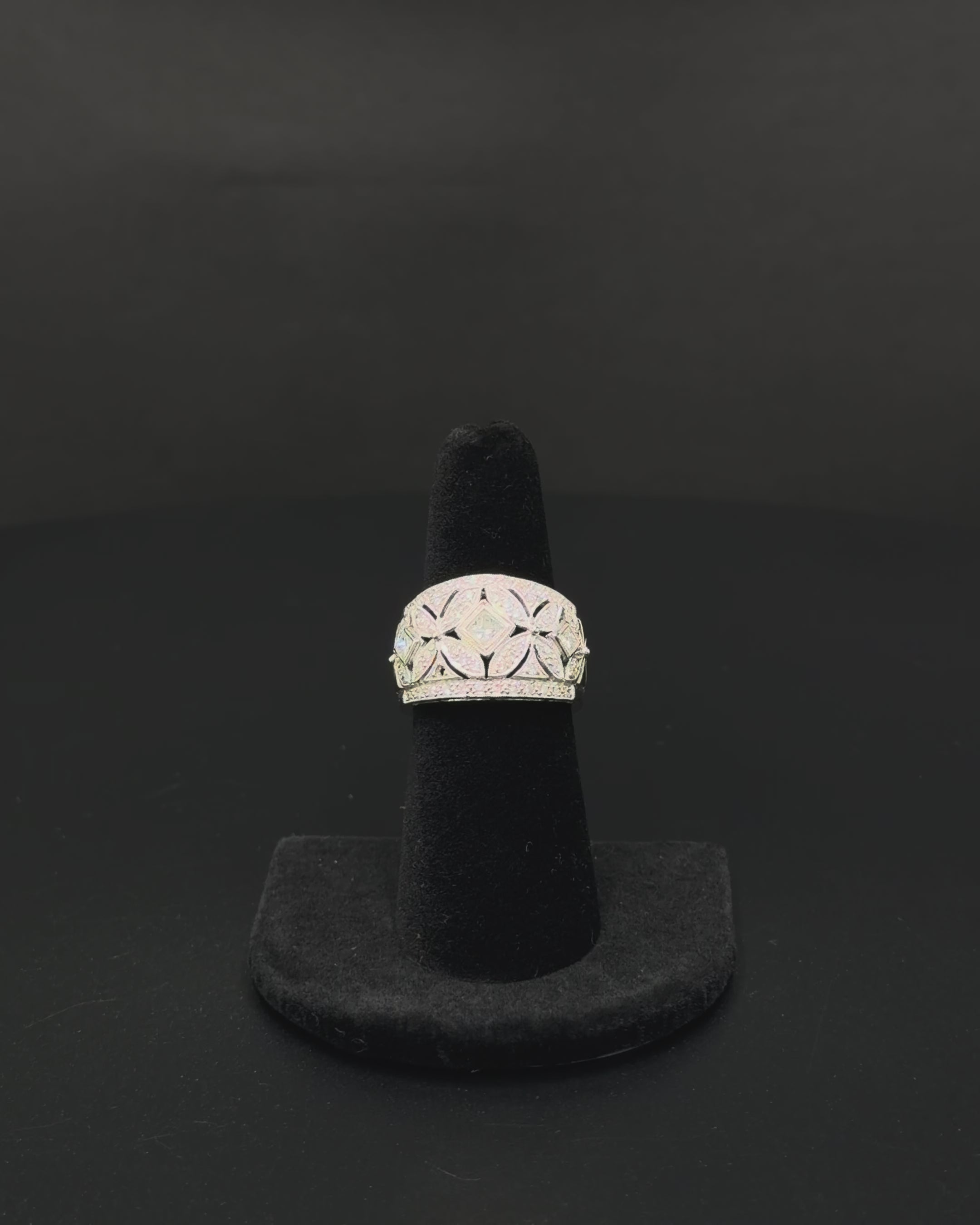 14K White Gold Diamond Halo Engagement Ring – Size 9.5 – 4.5 Grams
