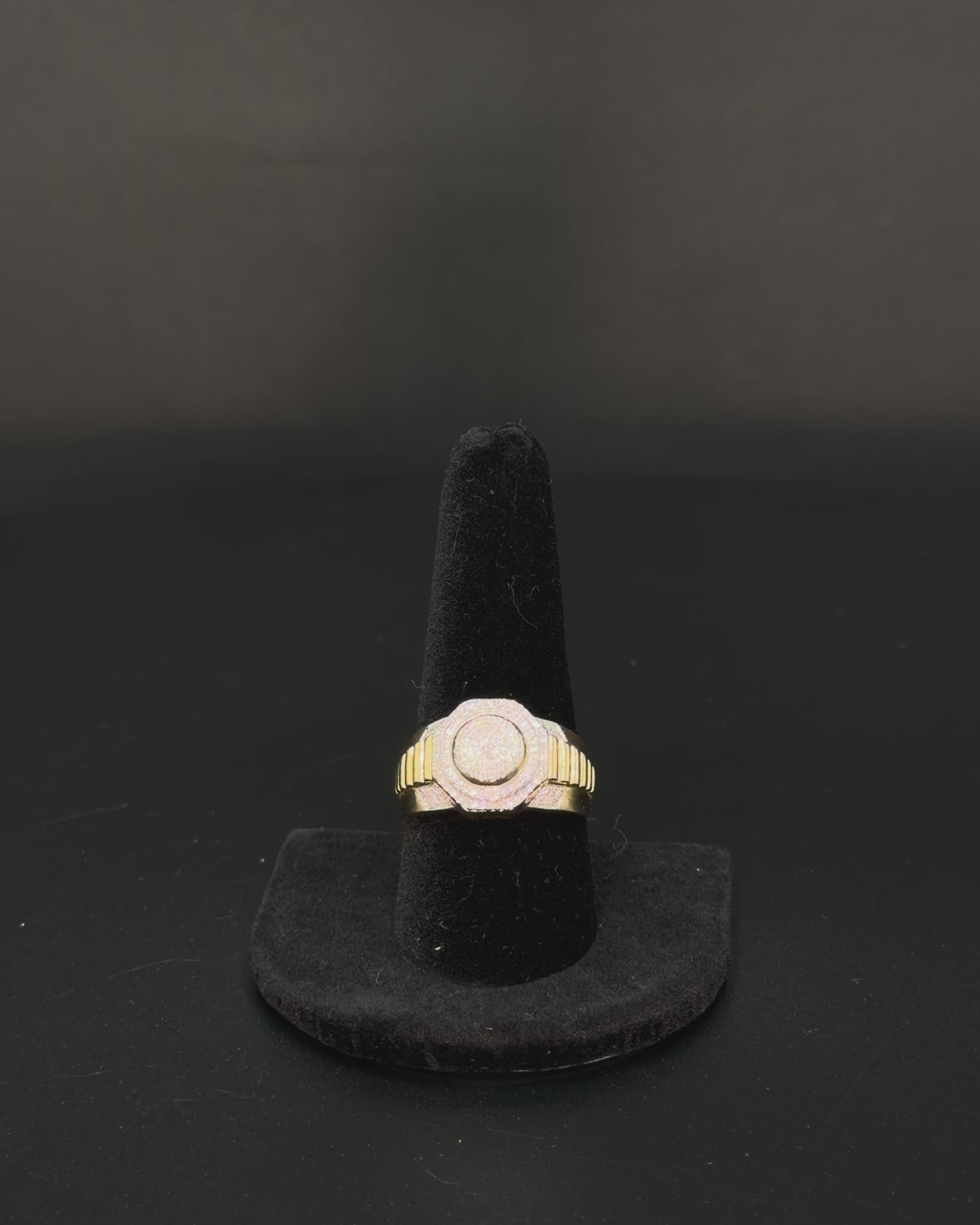 10K Yellow Gold Simulant Cluster Ring – Size 10 – 5.4 Grams