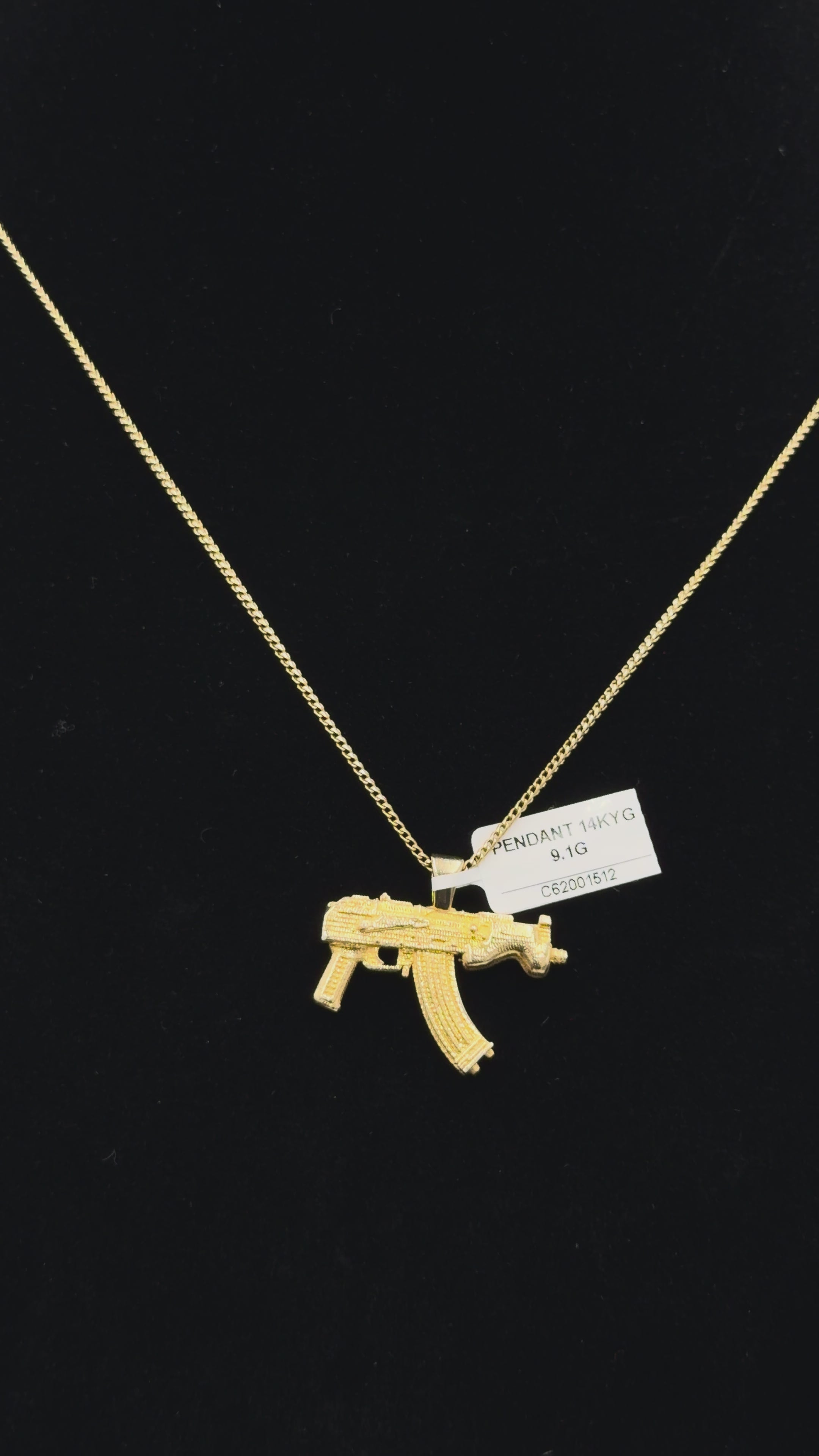 14K Gold AK-47 Pendant – 9.1 Grams