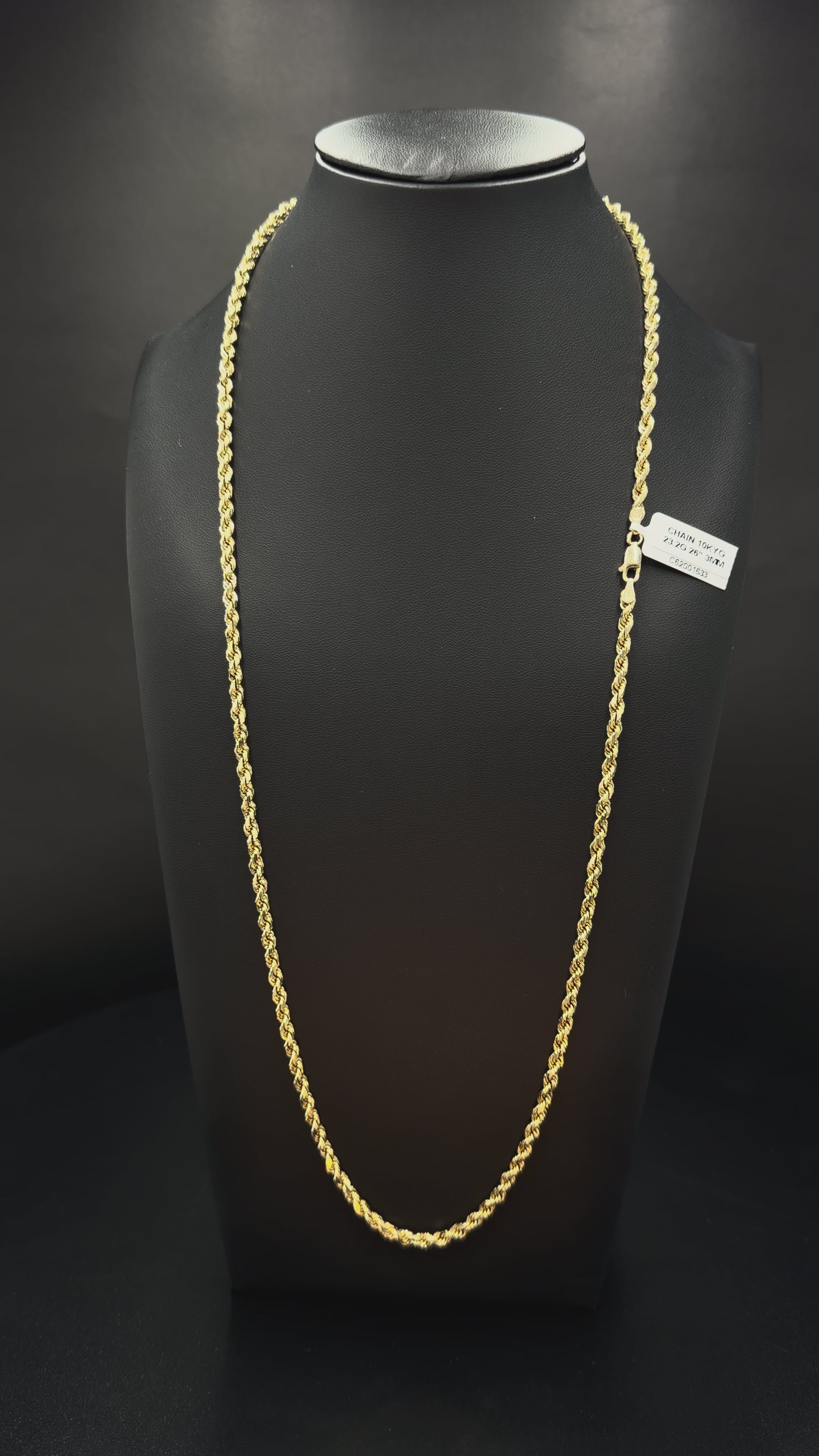 10K Yellow Gold Rope Chain – 23.2 Grams