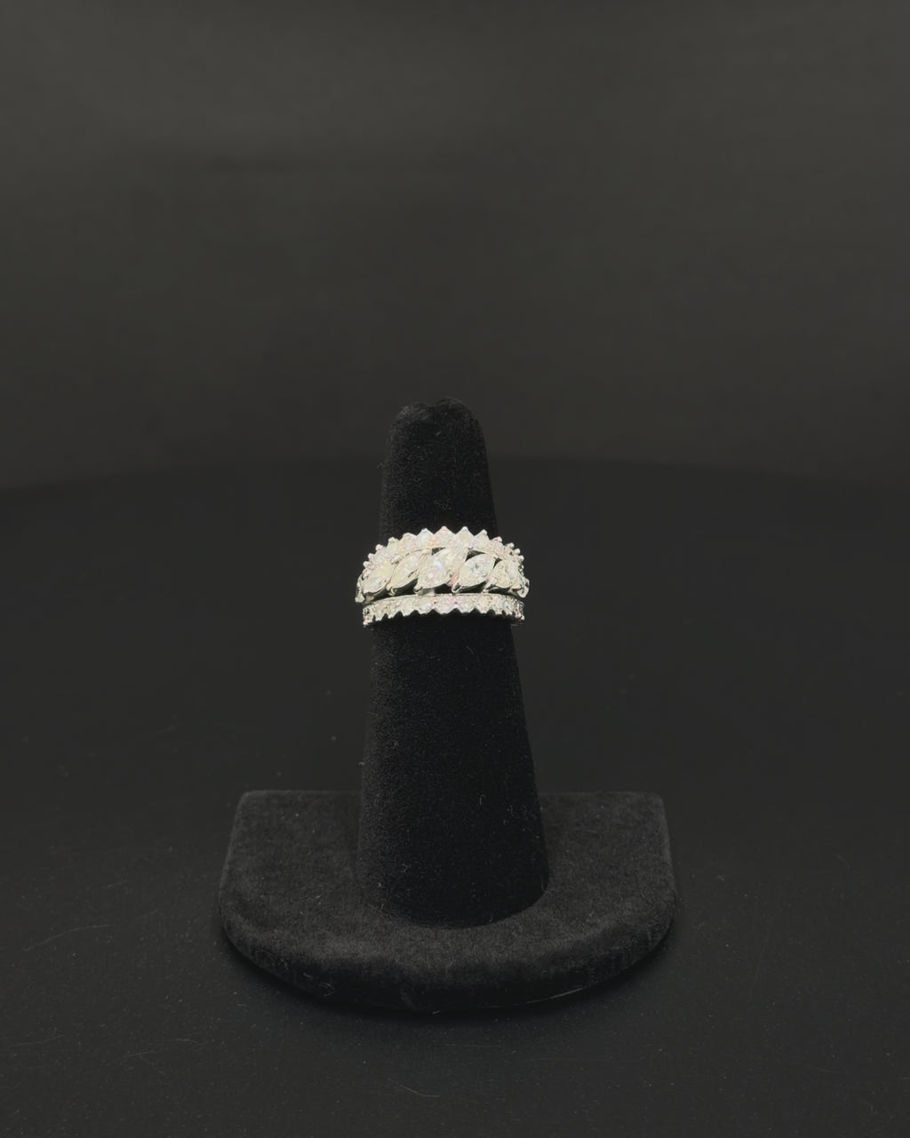 Platinum PT950 Diamond Marquise Band Ring – Size 5.5 – 7.6 Grams
