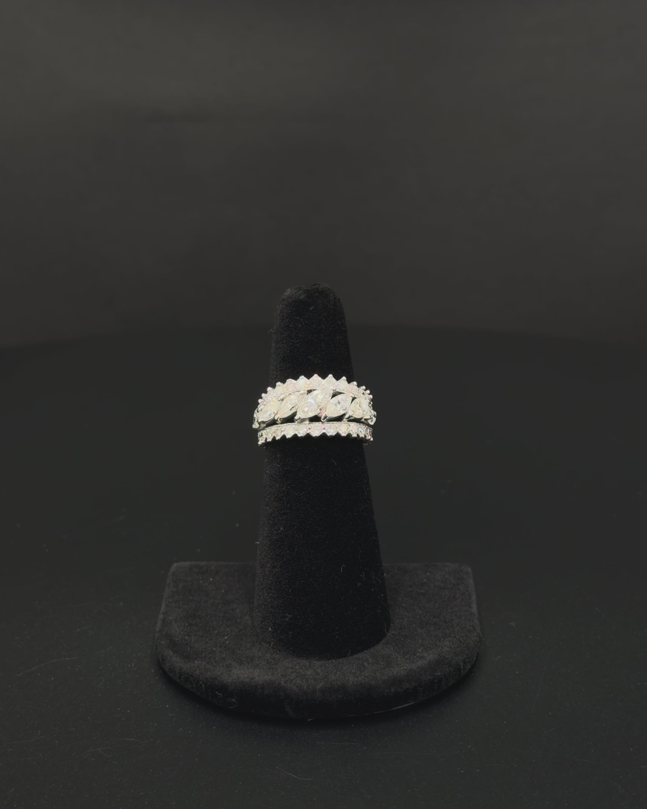 Platinum PT950 Diamond Marquise Band Ring – Size 5.5 – 7.6 Grams