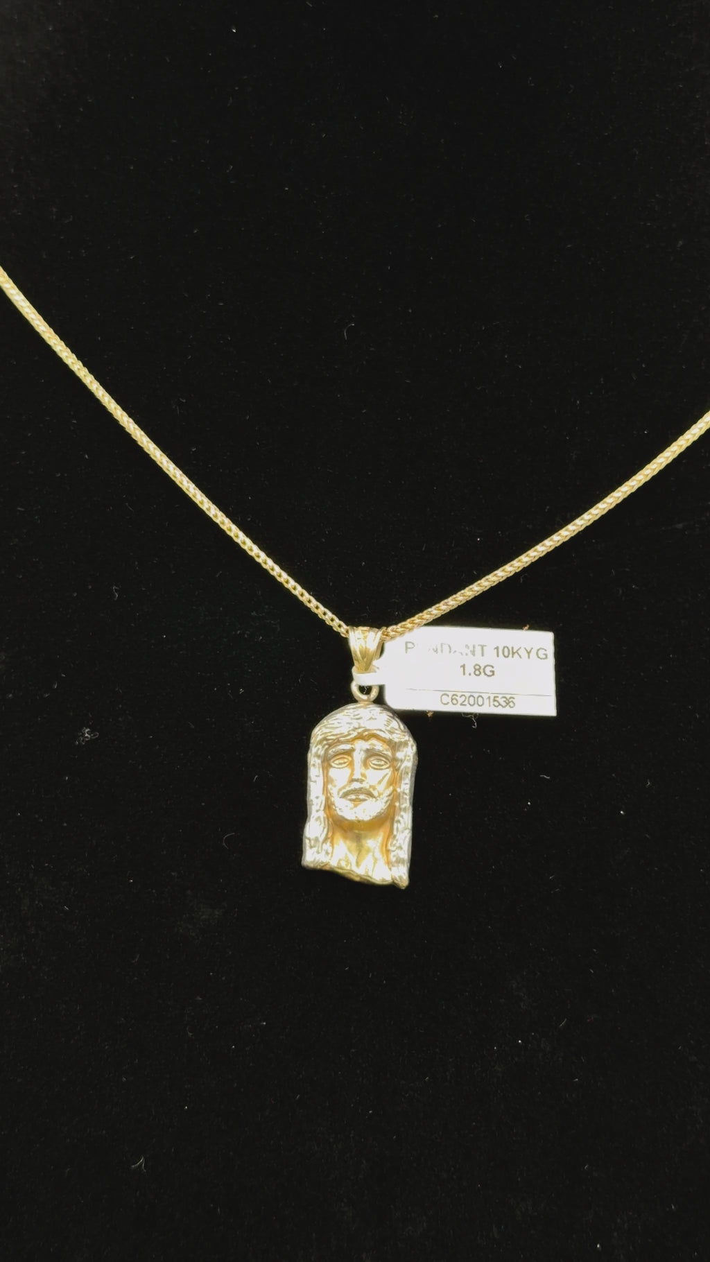 10K Two-Tone Jesus Head Pendant – 1.8 Grams