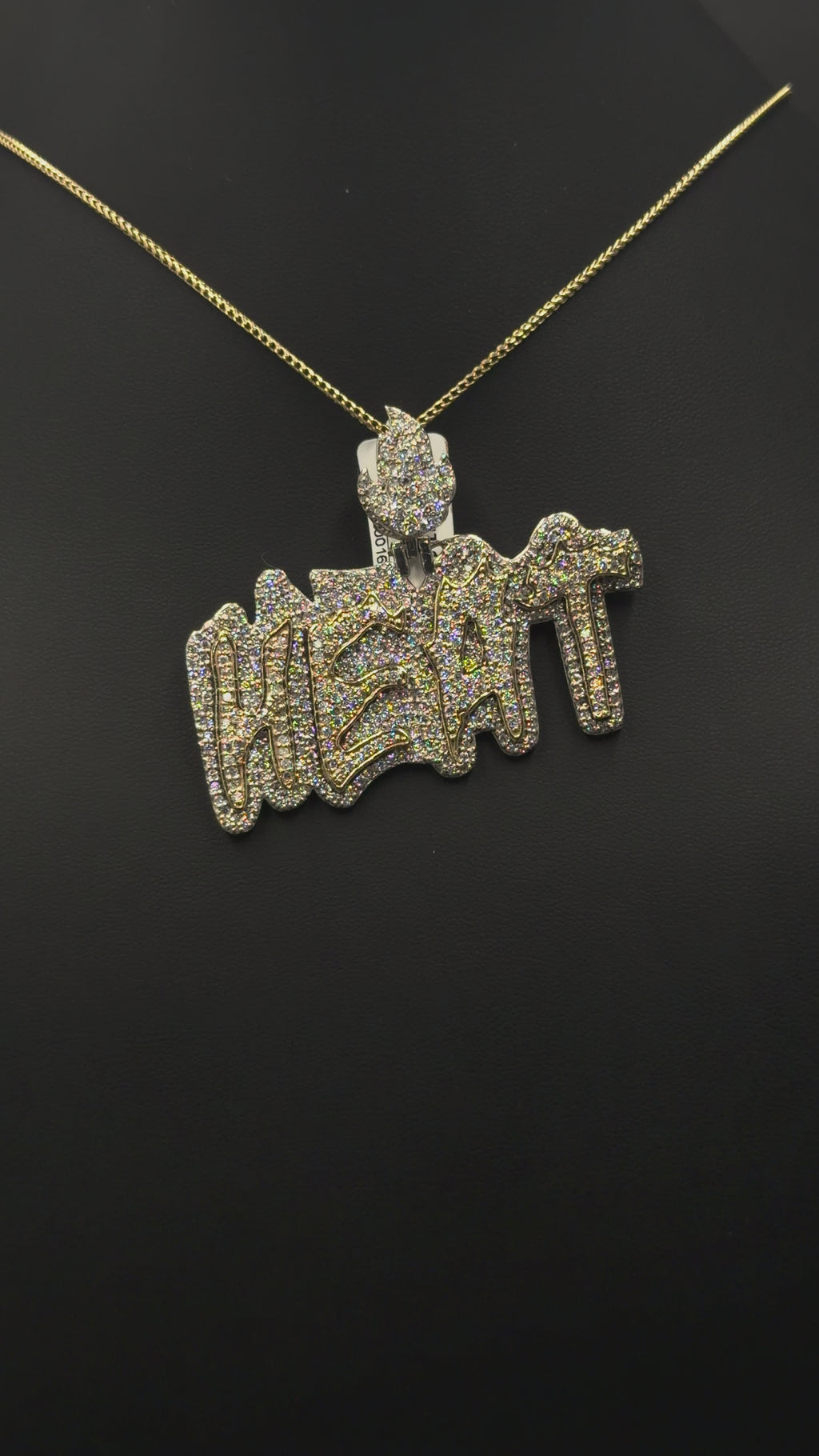 10K Yellow Gold “HEAT” Diamond Pendant – 23.2g