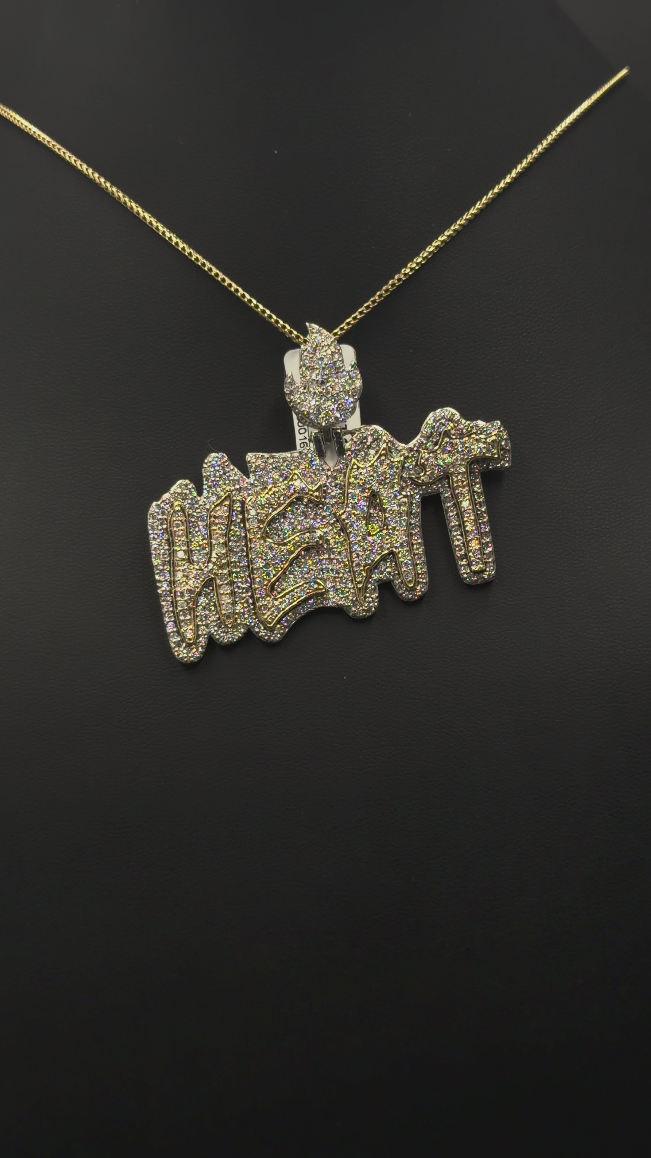 10K Yellow Gold “HEAT” Diamond Pendant – 23.2g