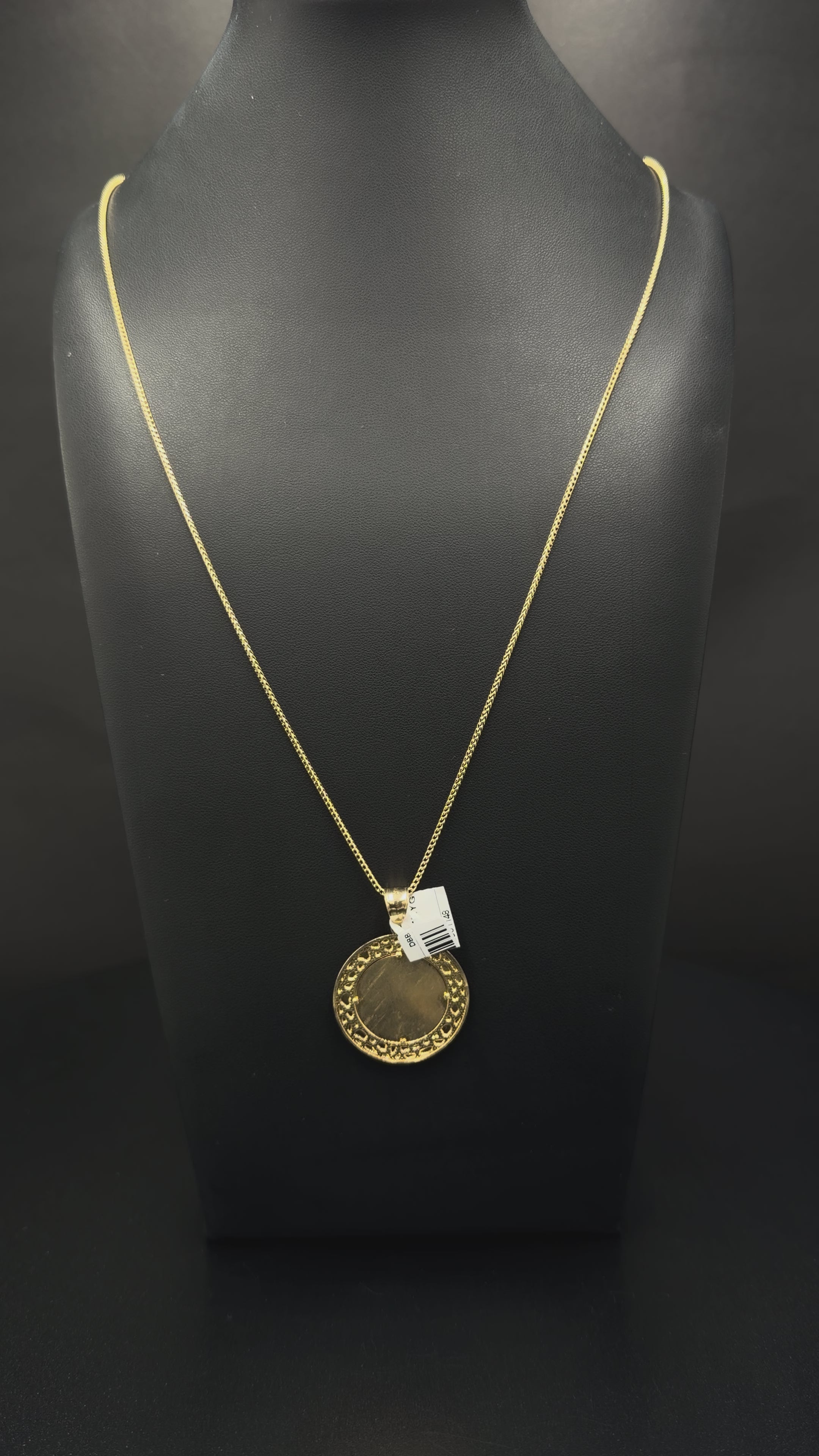 14K Yellow Gold Hebrew Prayer Coin Pendant – 5.2 Grams