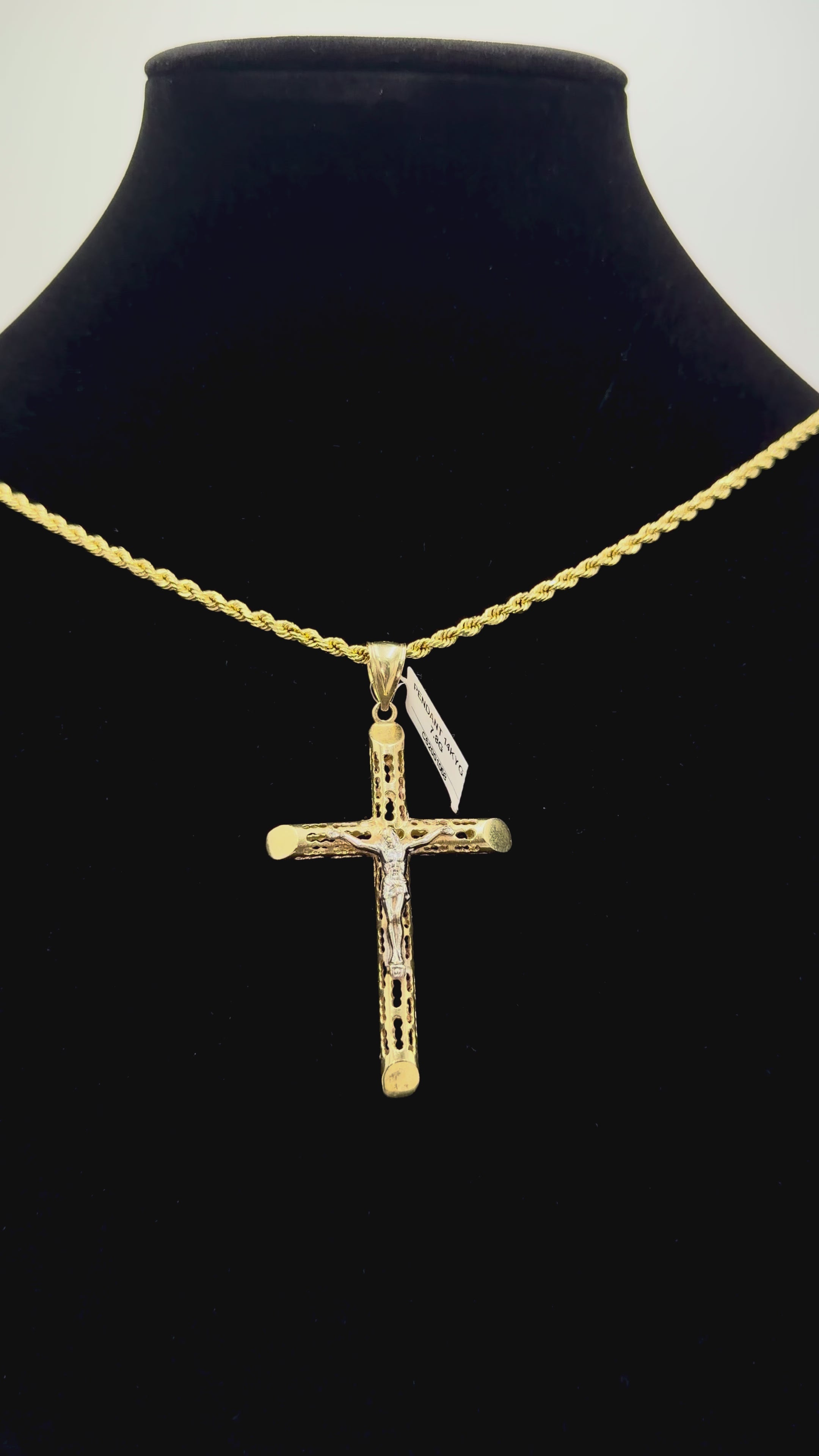 14K Gold Jesus Cross Pendant