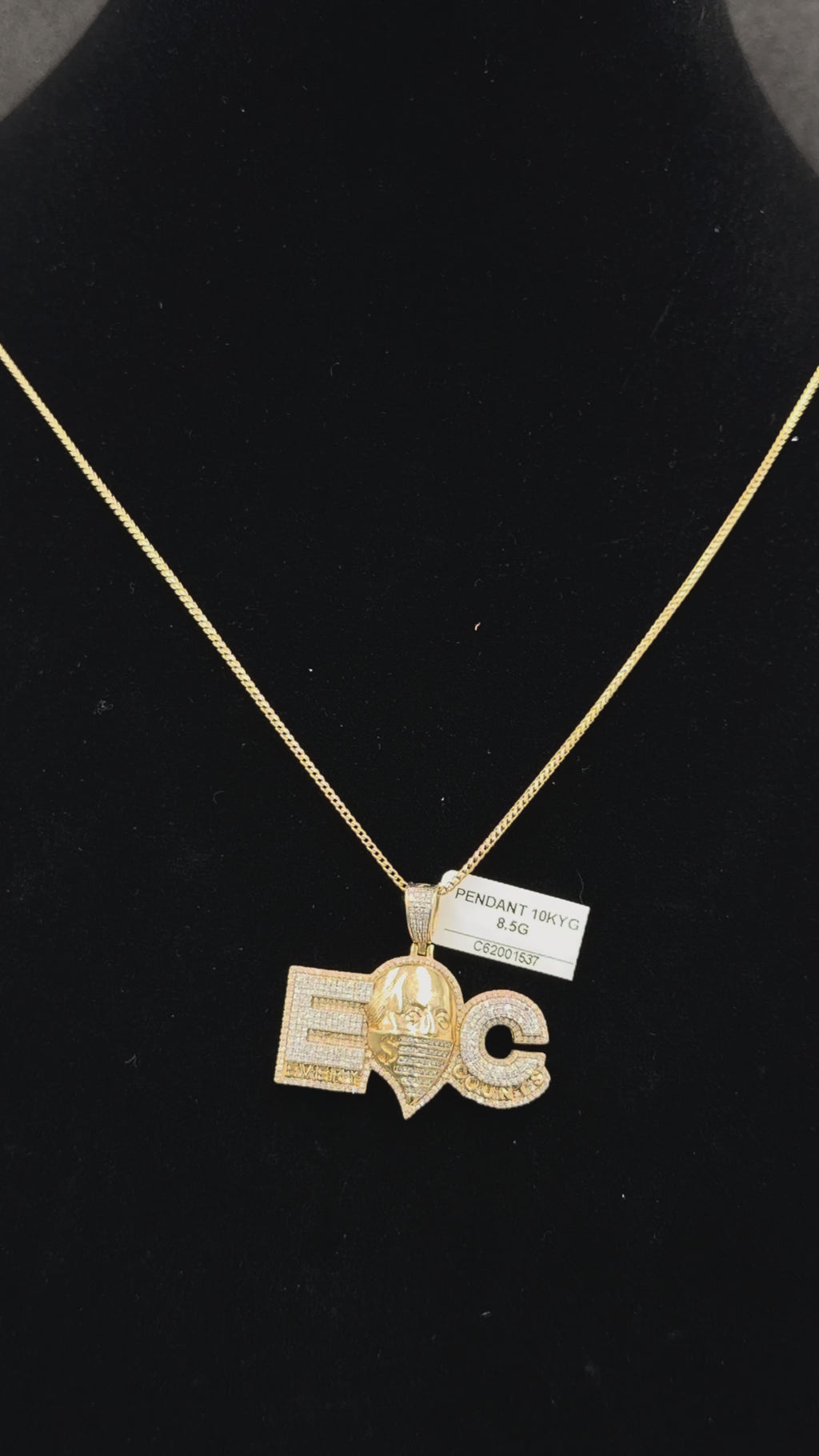 10K Gold Diamond-Cut “EOC – Every One Counts” Pendant – 8.5 Grams