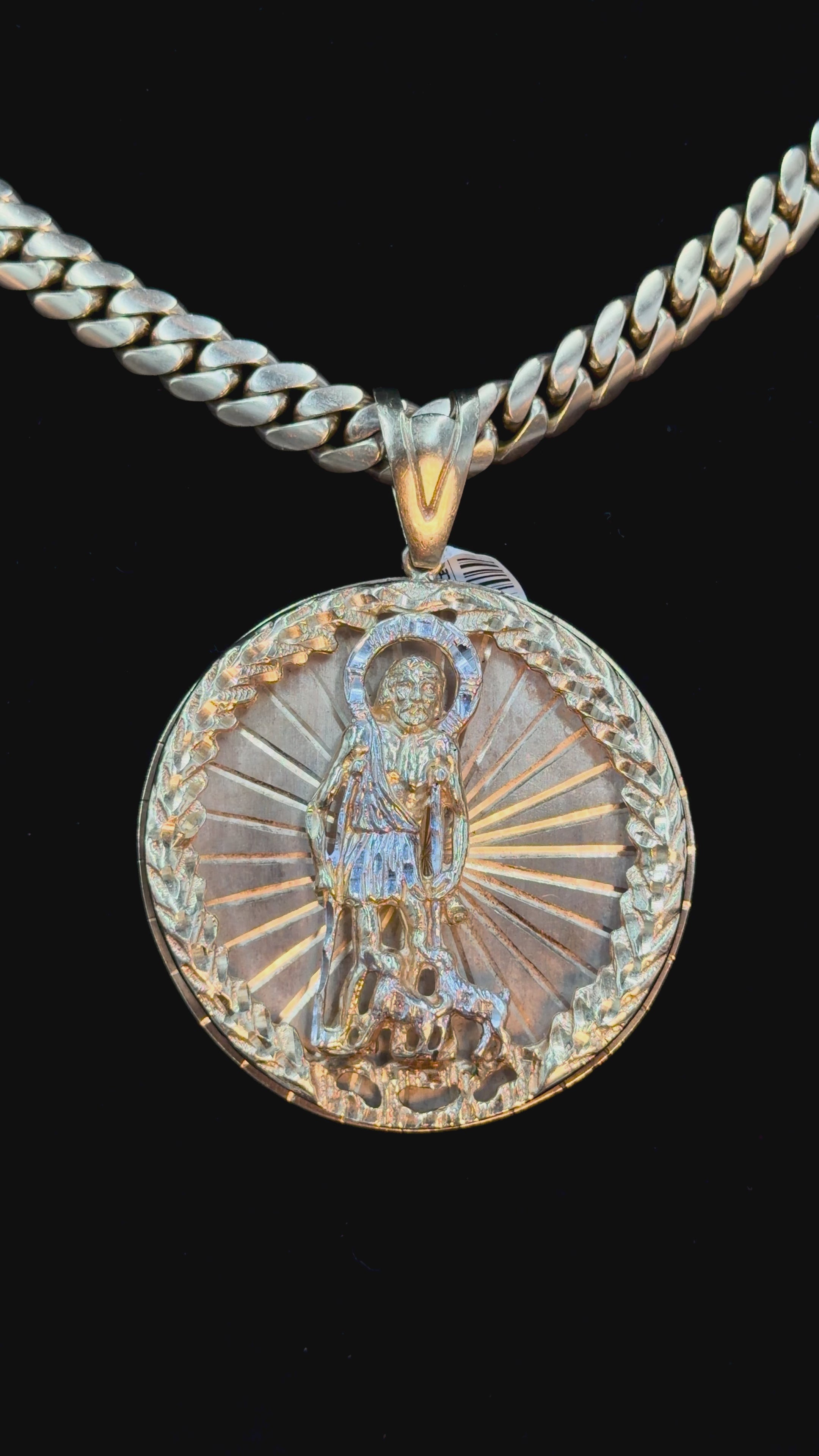 10K Gold Saint Lazarus Pendant 47.3 Grams Large Religious Medallion