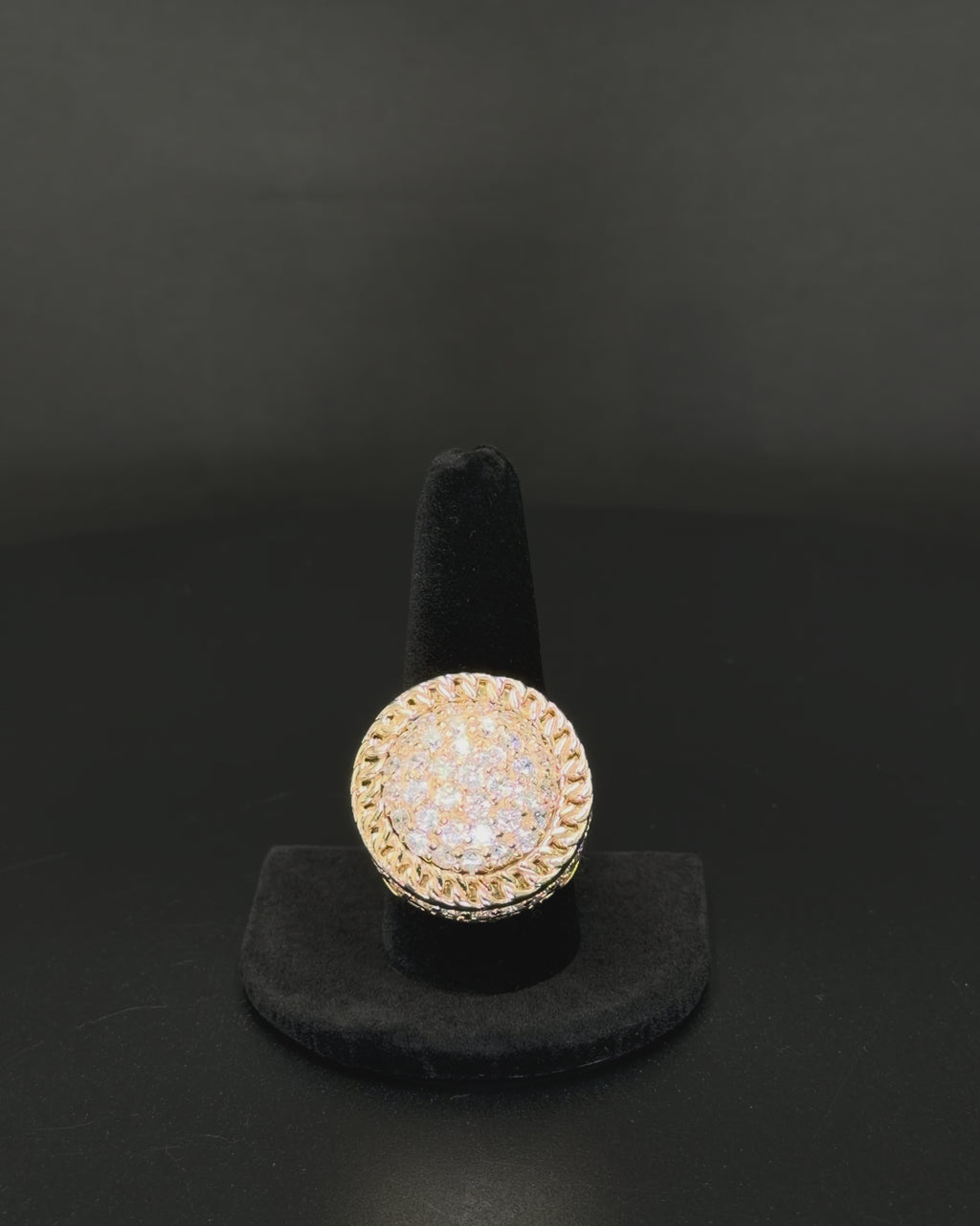 14K Yellow Gold Simulant Cluster Ring – 41.5 Grams – Size 11