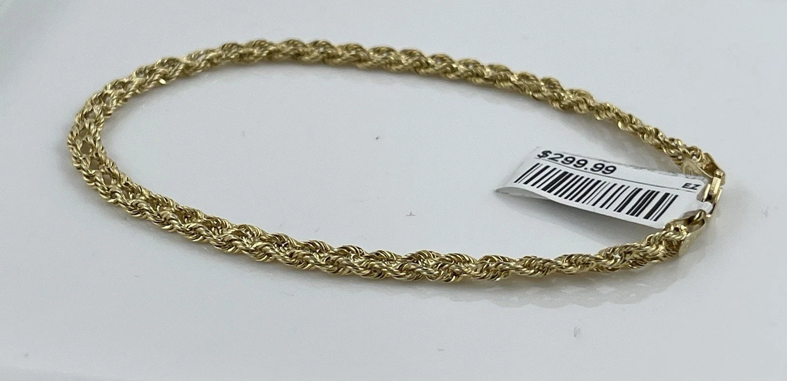 9.84K ITALY Solid Yellow Gold Braided Rope Chain 8” Bracelet 3.72mm