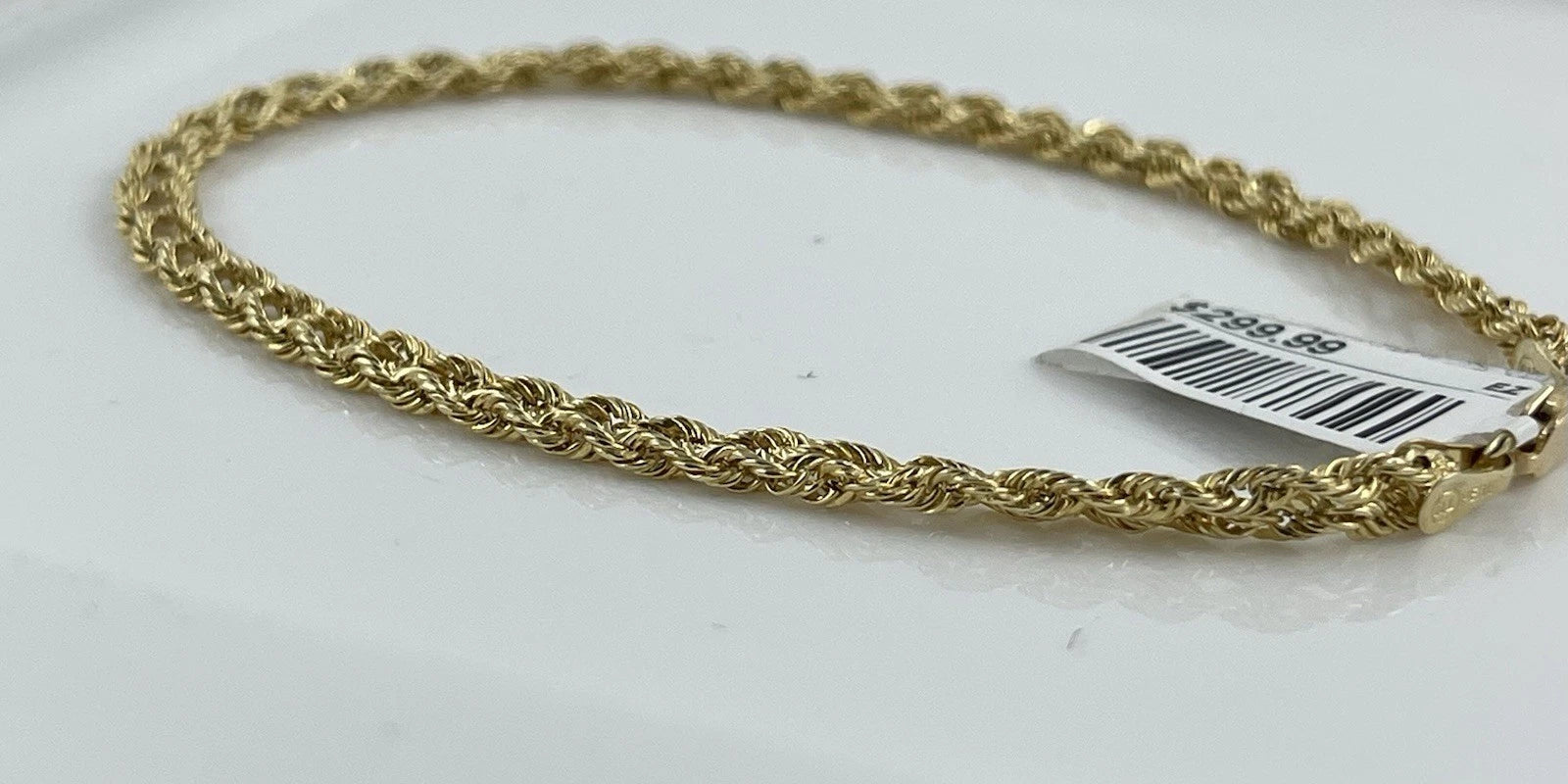 9.84K ITALY Solid Yellow Gold Braided Rope Chain 8” Bracelet 3.72mm
