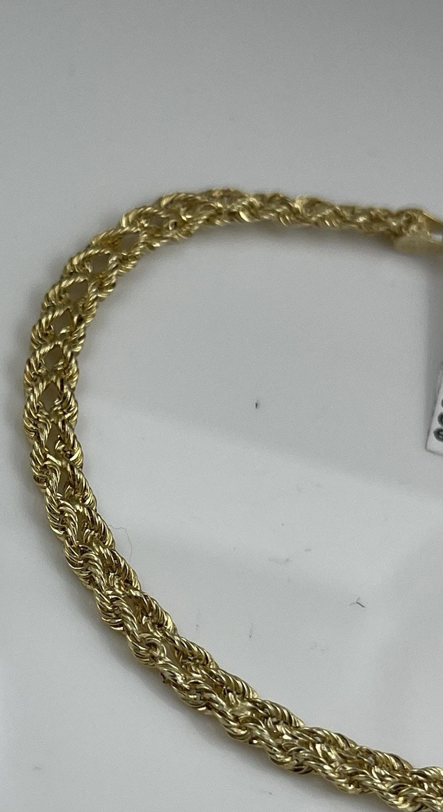 9.84K ITALY Solid Yellow Gold Braided Rope Chain 8” Bracelet 3.72mm