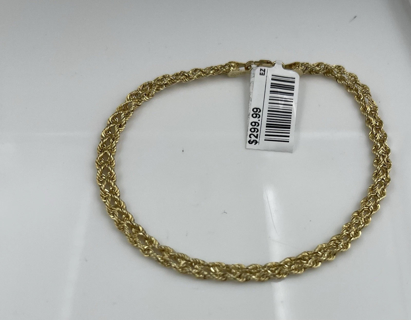 9.84K ITALY Solid Yellow Gold Braided Rope Chain 8” Bracelet 3.72mm