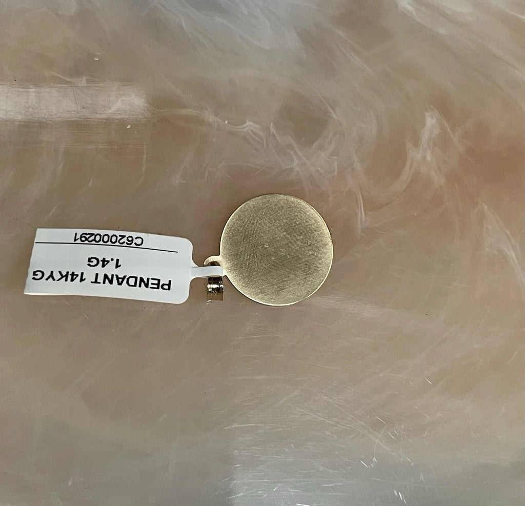 14K Yellow Gold Detailed Round Tree of Life Pendant 1.4grams