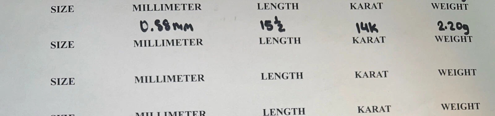 14K Gold Chain Necklace gold 2.20g  chain