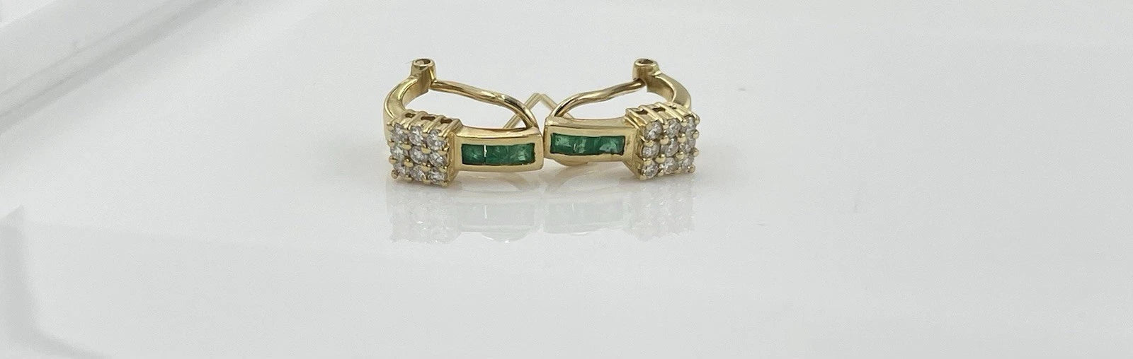 17.90K Green  Diamond Women Earrings Solid  Yellow Gold 4.4 G