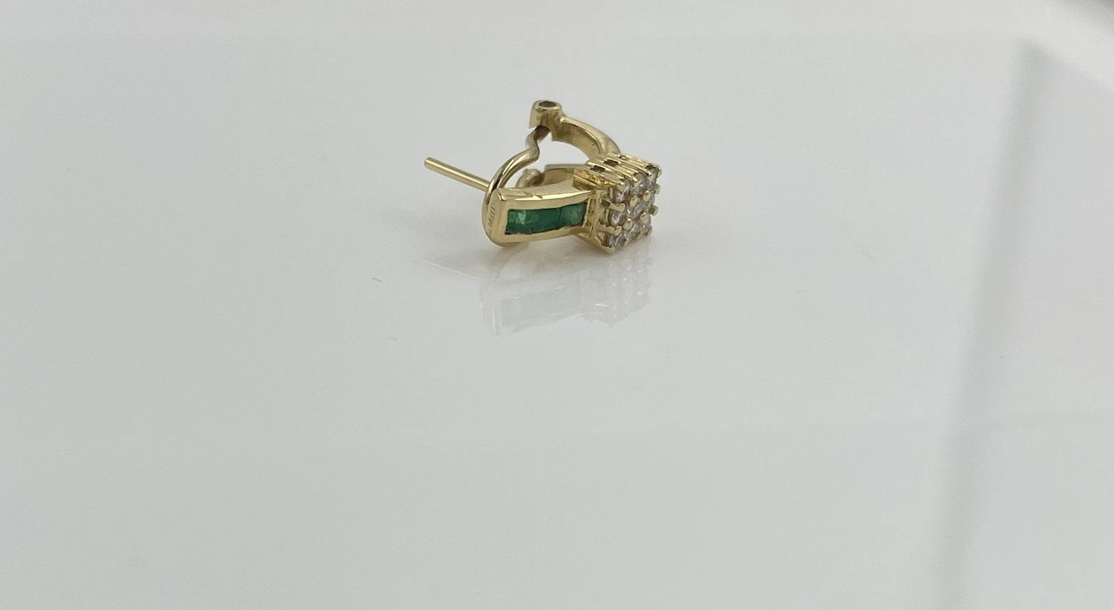 17.90K Green  Diamond Women Earrings Solid  Yellow Gold 4.4 G