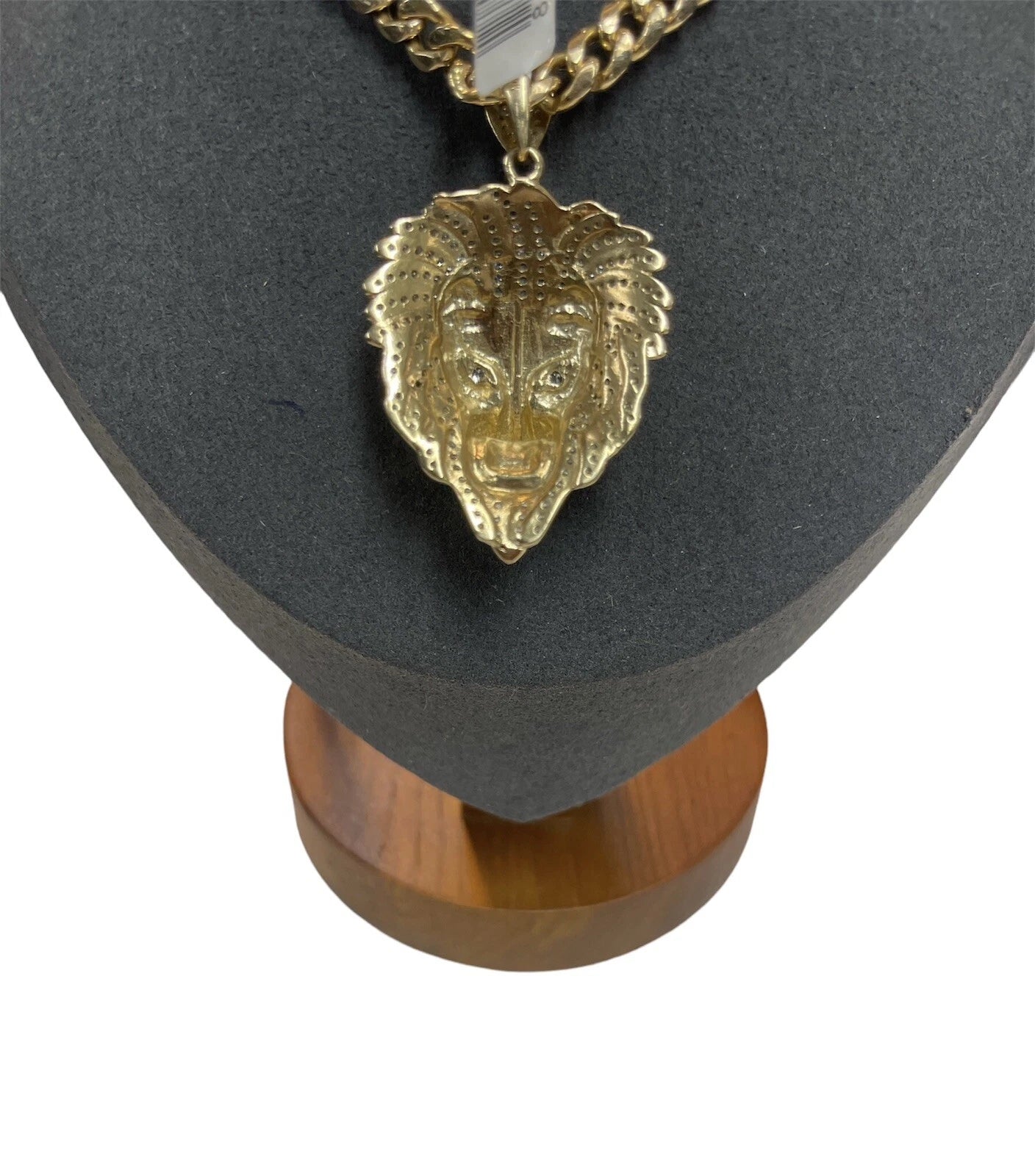 10K Yellow Gold Cuban Chain + Lion Head Pendant Set – 22.25” Chain – 30.90g Total Weight