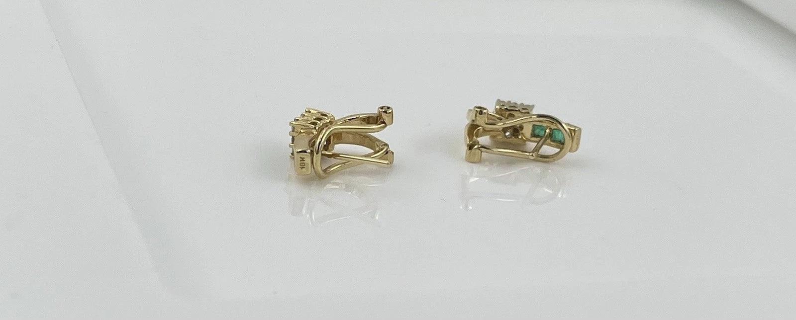 17.90K Green  Diamond Women Earrings Solid  Yellow Gold 4.4 G