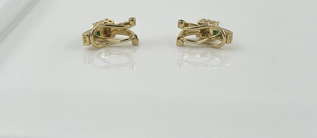 17.90K Green  Diamond Women Earrings Solid  Yellow Gold 4.4 G