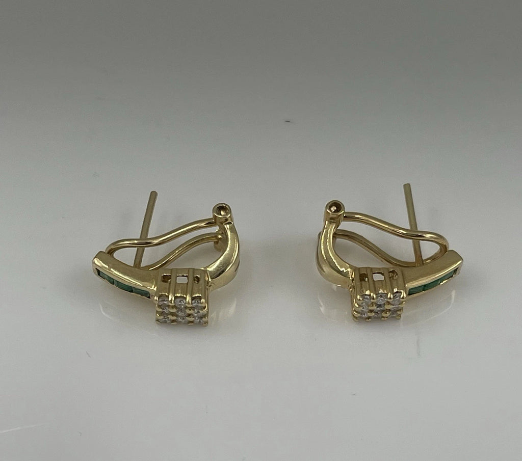 17.90K Green  Diamond Women Earrings Solid  Yellow Gold 4.4 G