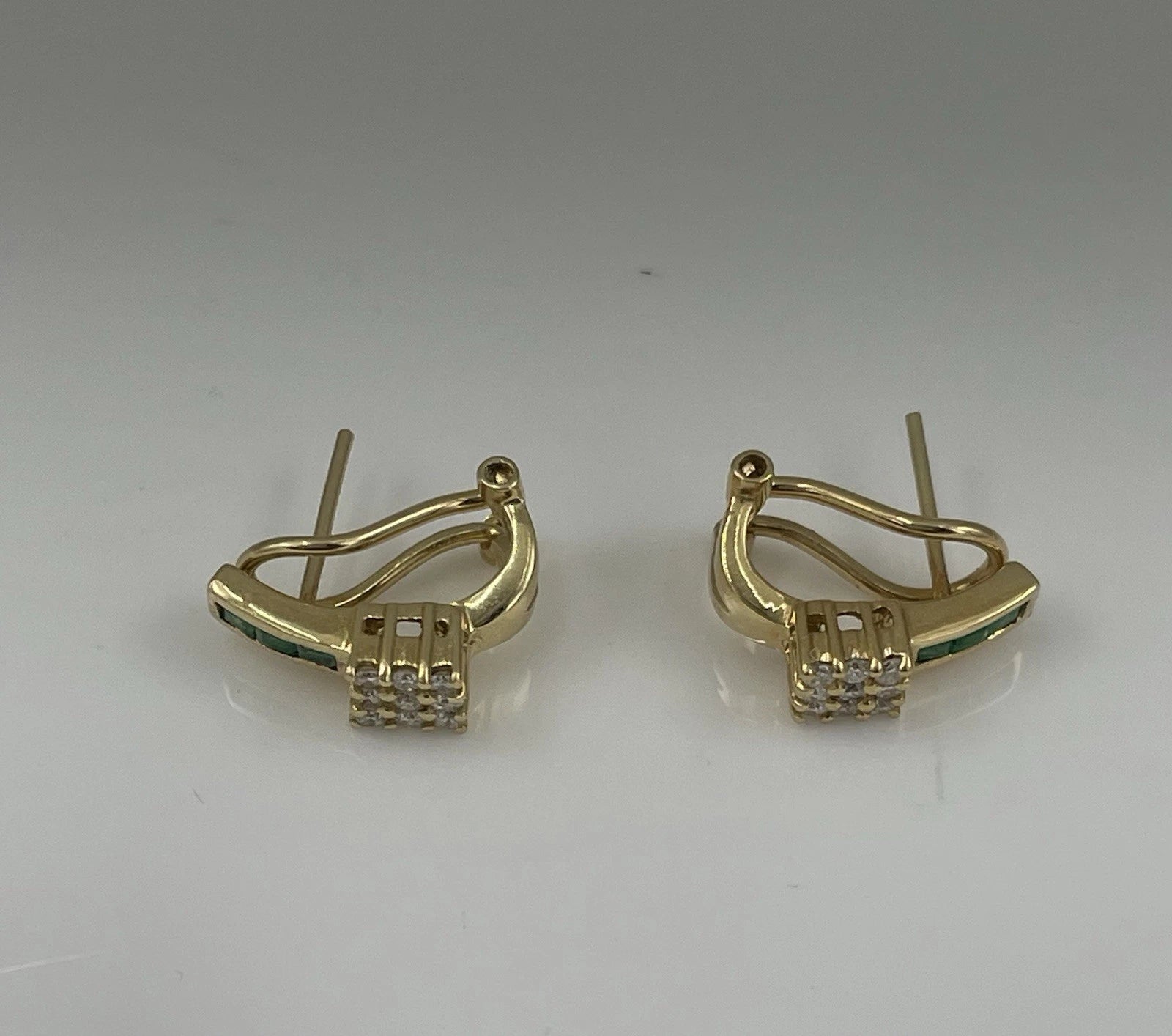 17.90K Green  Diamond Women Earrings Solid  Yellow Gold 4.4 G