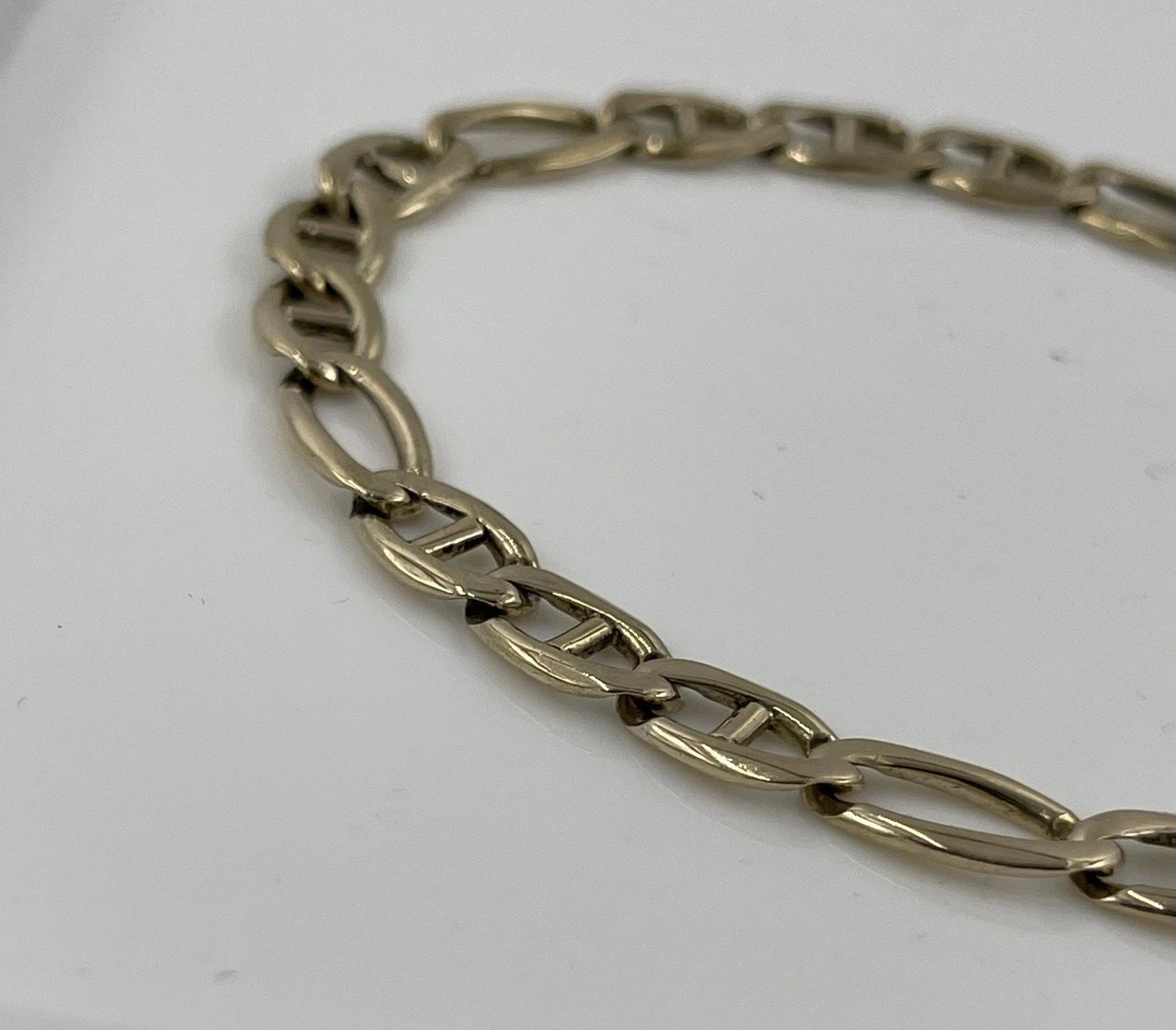 Men's 8" 14K Yellow Gold figarucci bracelet 6.36mm  (14.1g)