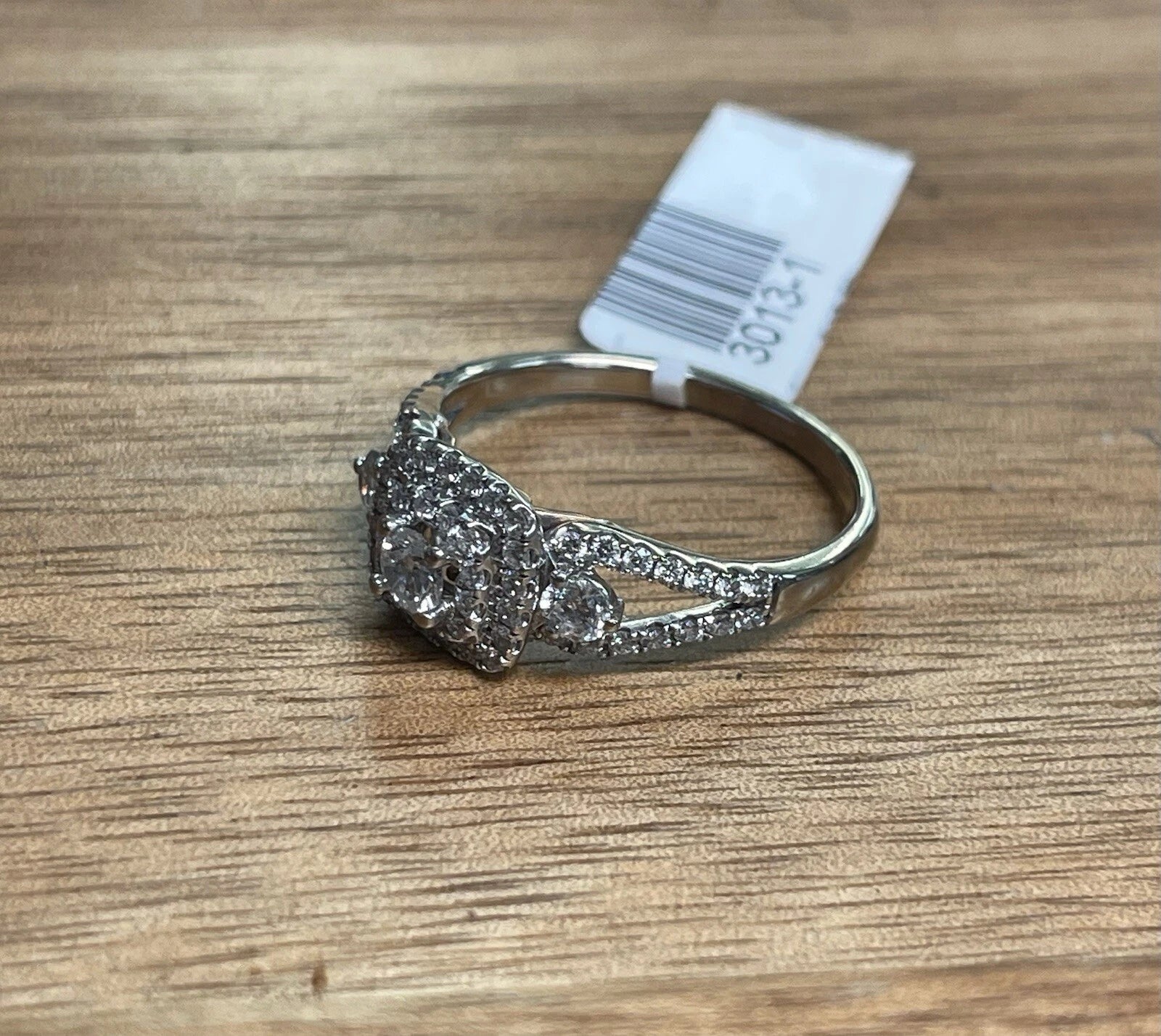 14K Rose And White Gold Ring Diamond Cluster Sz 9.5 4.50g