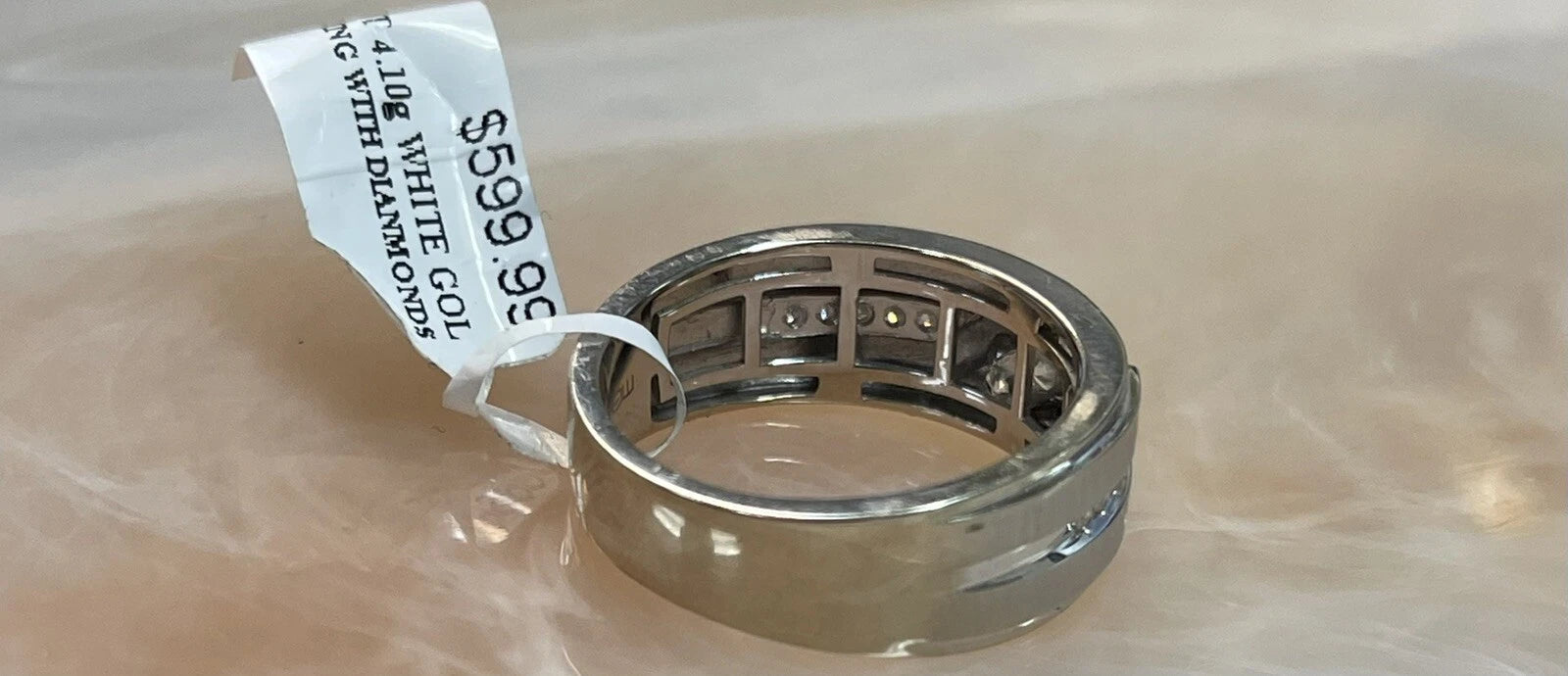 10K GOLD QUALITY DIAMONDS MENS RING BAND SIZE 9.5 (4.10g)