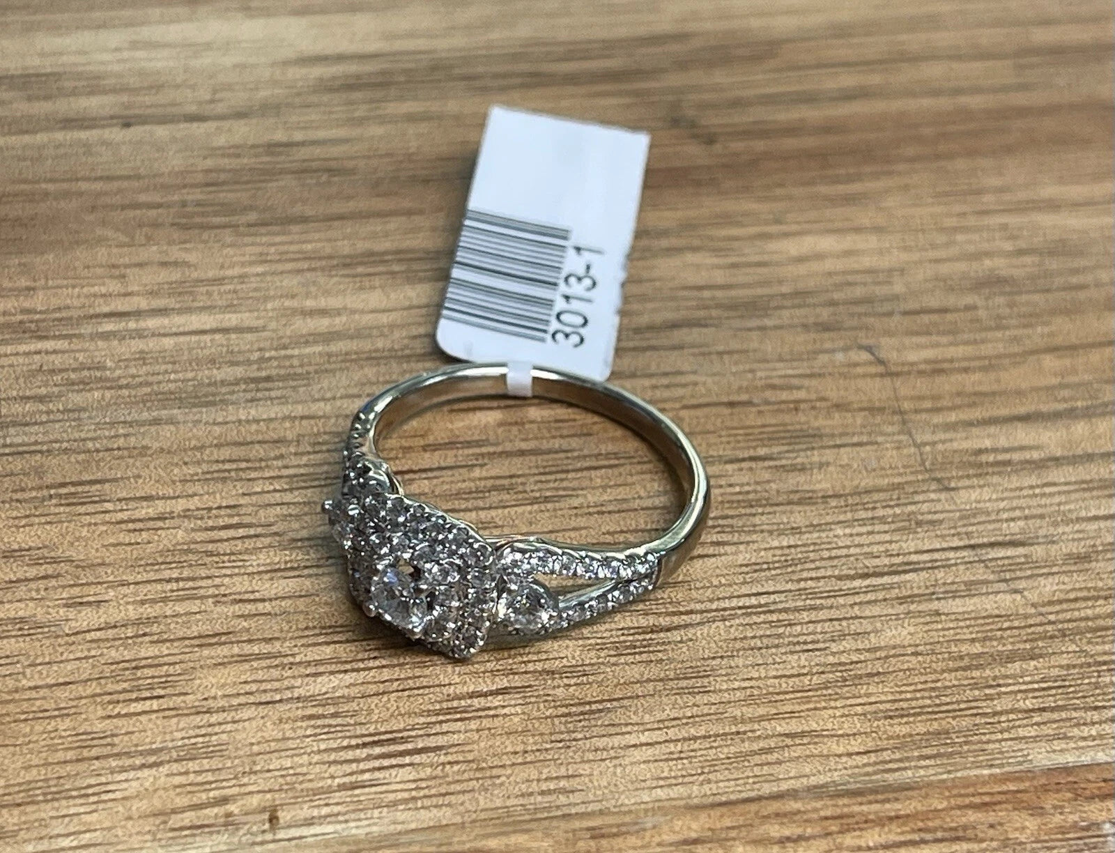 14K Rose And White Gold Ring Diamond Cluster Sz 9.5 4.50g