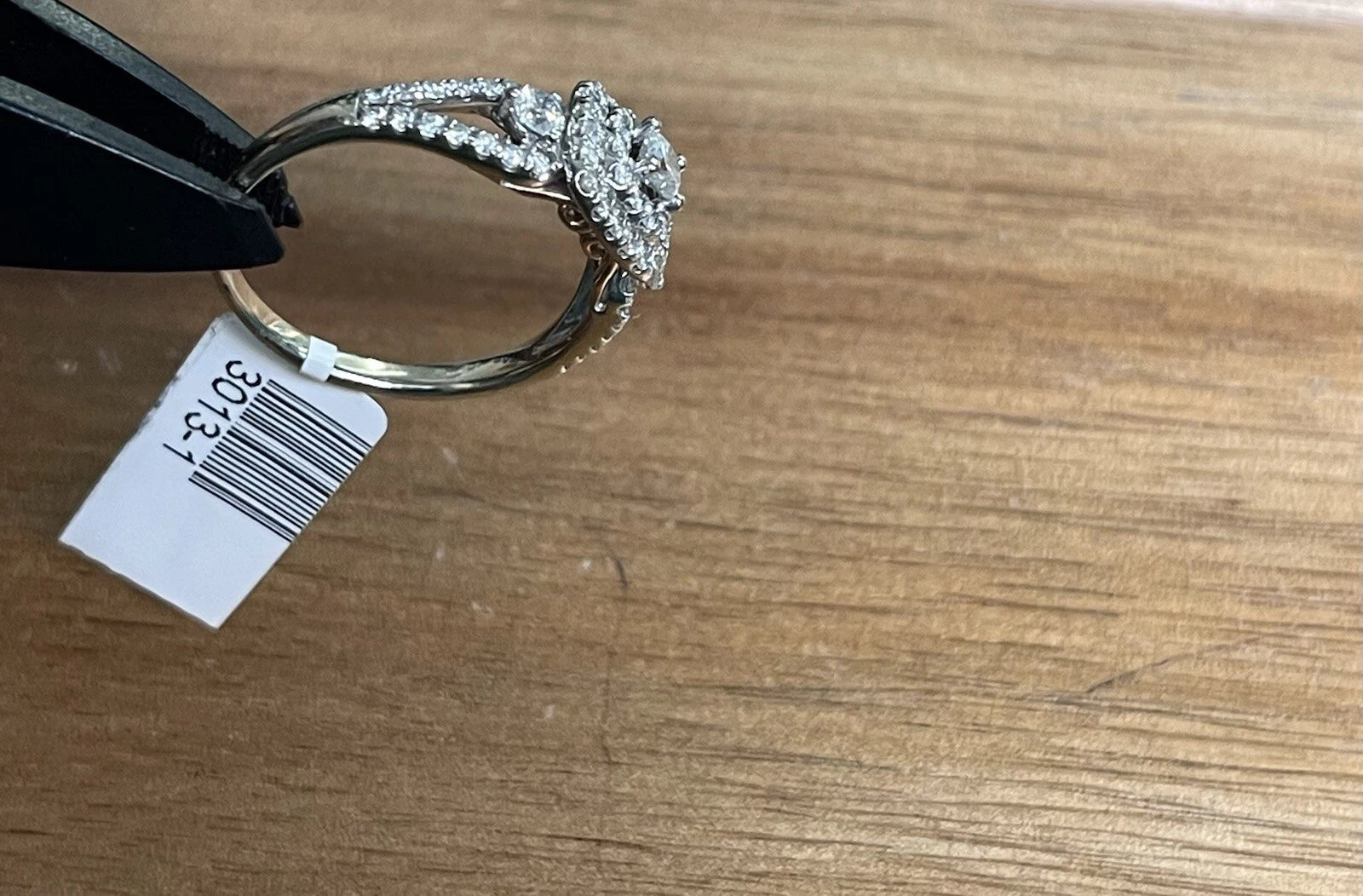 14K Rose And White Gold Ring Diamond Cluster Sz 9.5 4.50g