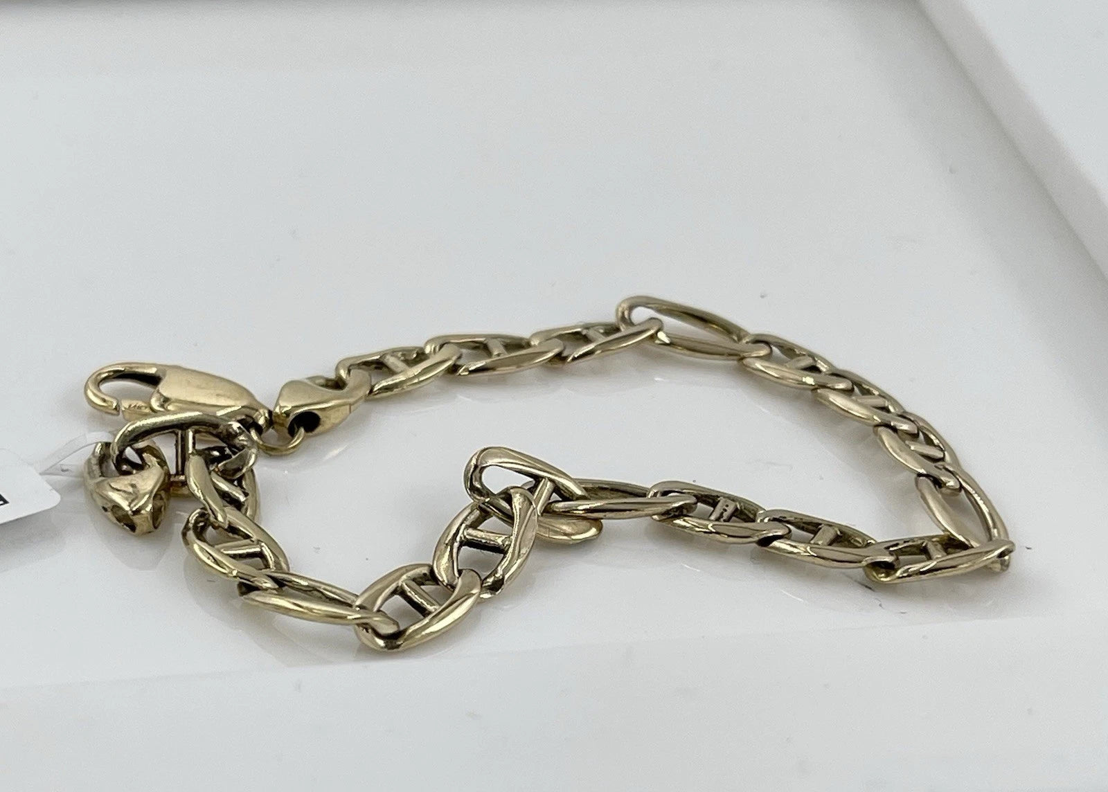 Men's 8" 14K Yellow Gold figarucci bracelet 6.36mm  (14.1g)