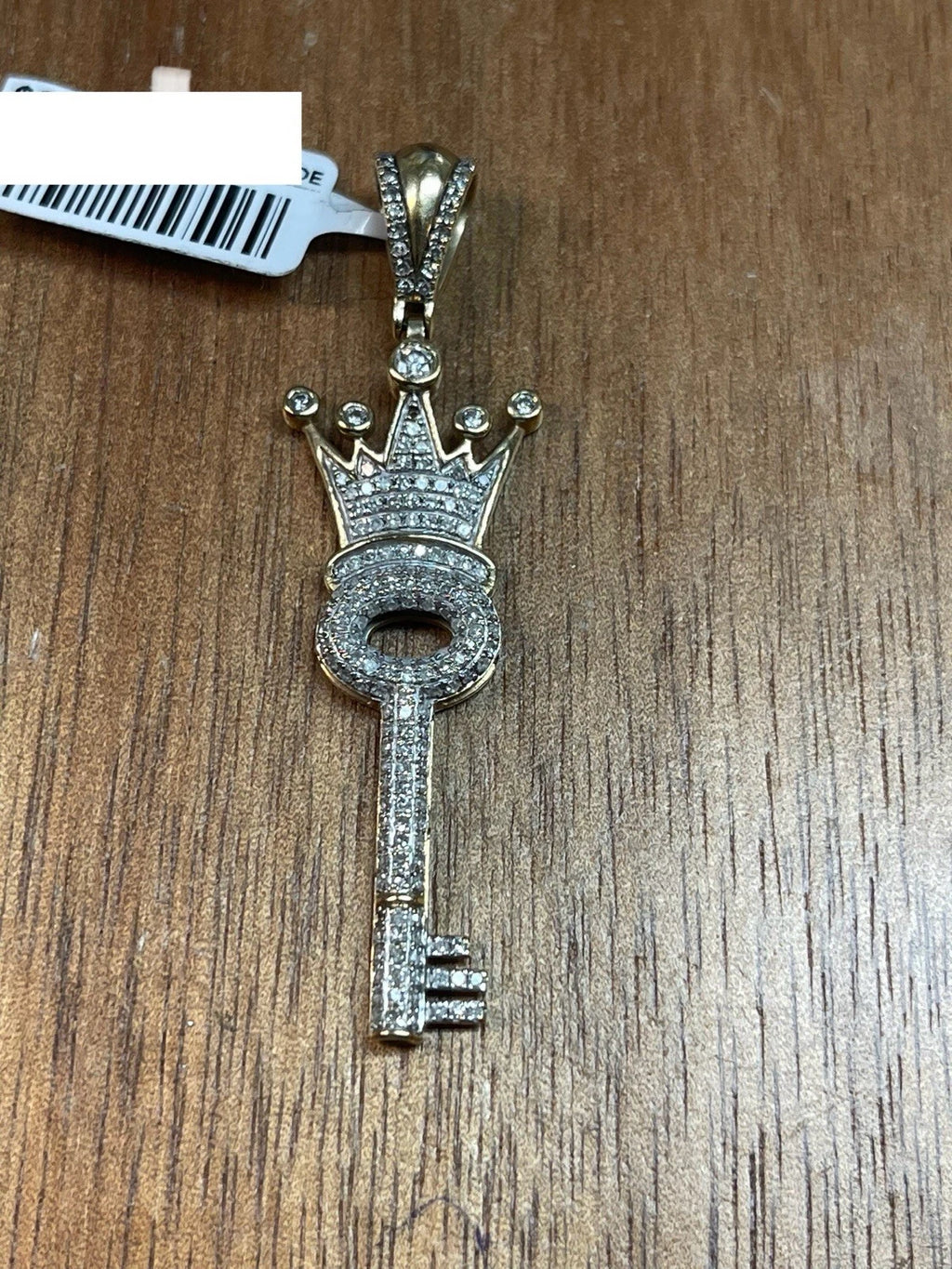 Crown Key Pendant Charm - 10k Yellow Gold (4.2G)