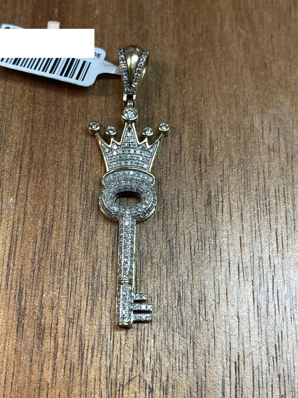 Crown Key Pendant Charm - 10k Yellow Gold (4.2G)